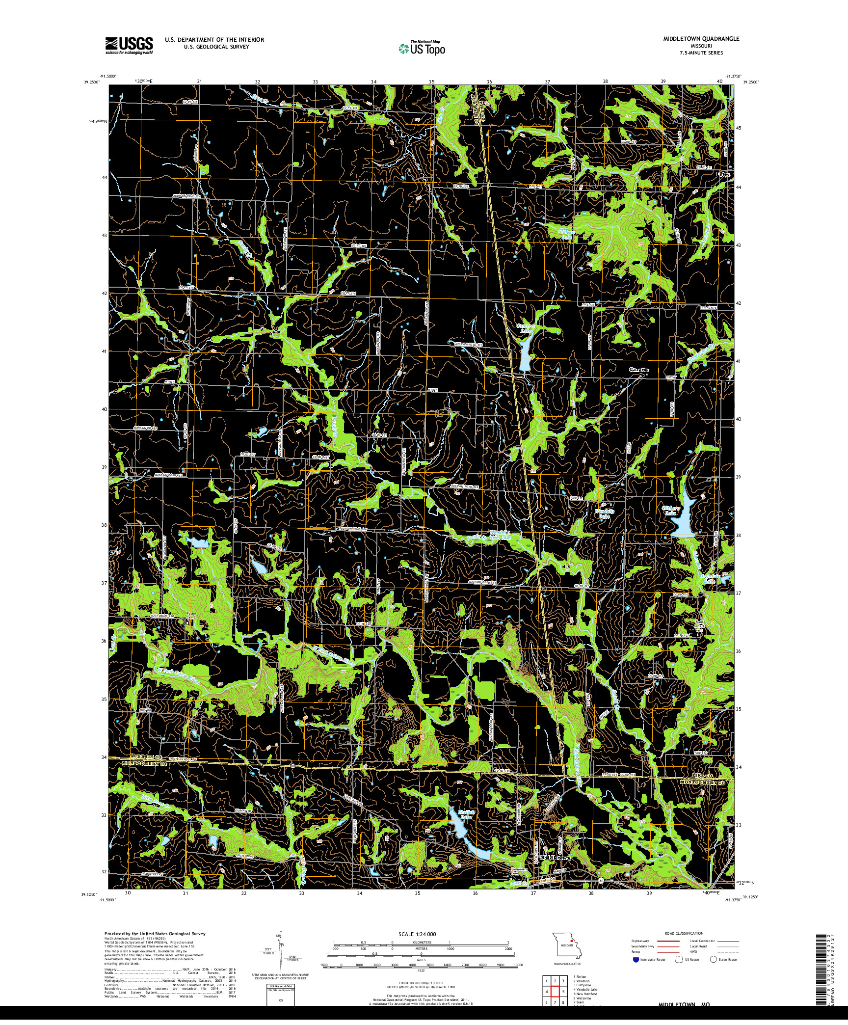 USGS US TOPO 7.5-MINUTE MAP FOR MIDDLETOWN, MO 2017