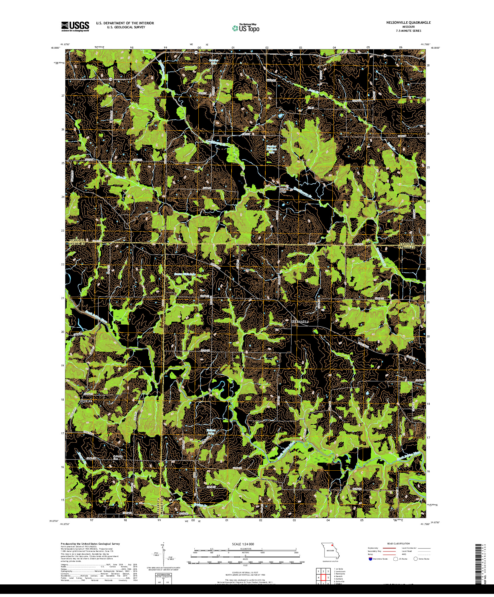 USGS US TOPO 7.5-MINUTE MAP FOR NELSONVILLE, MO 2017