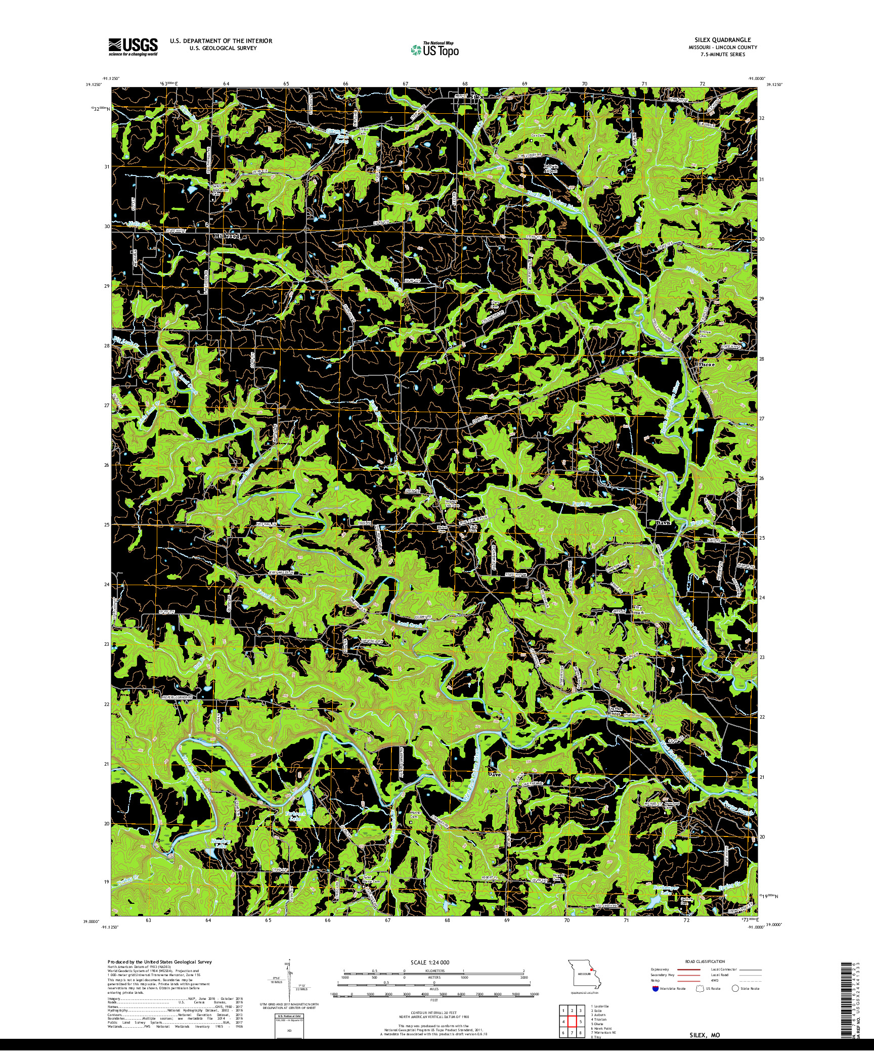 USGS US TOPO 7.5-MINUTE MAP FOR SILEX, MO 2017