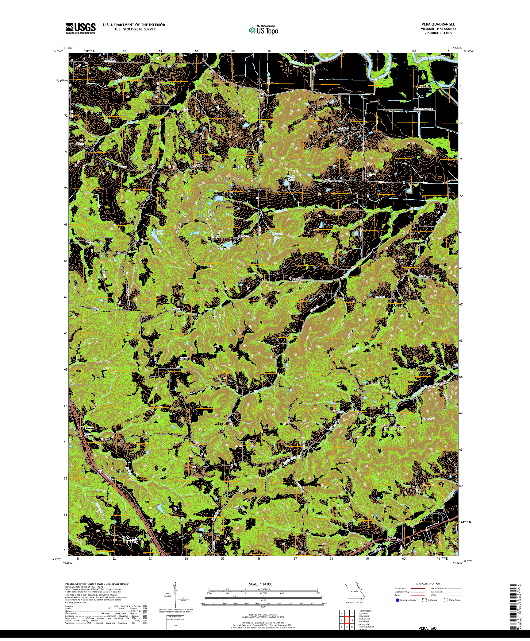 USGS US TOPO 7.5-MINUTE MAP FOR VERA, MO 2017
