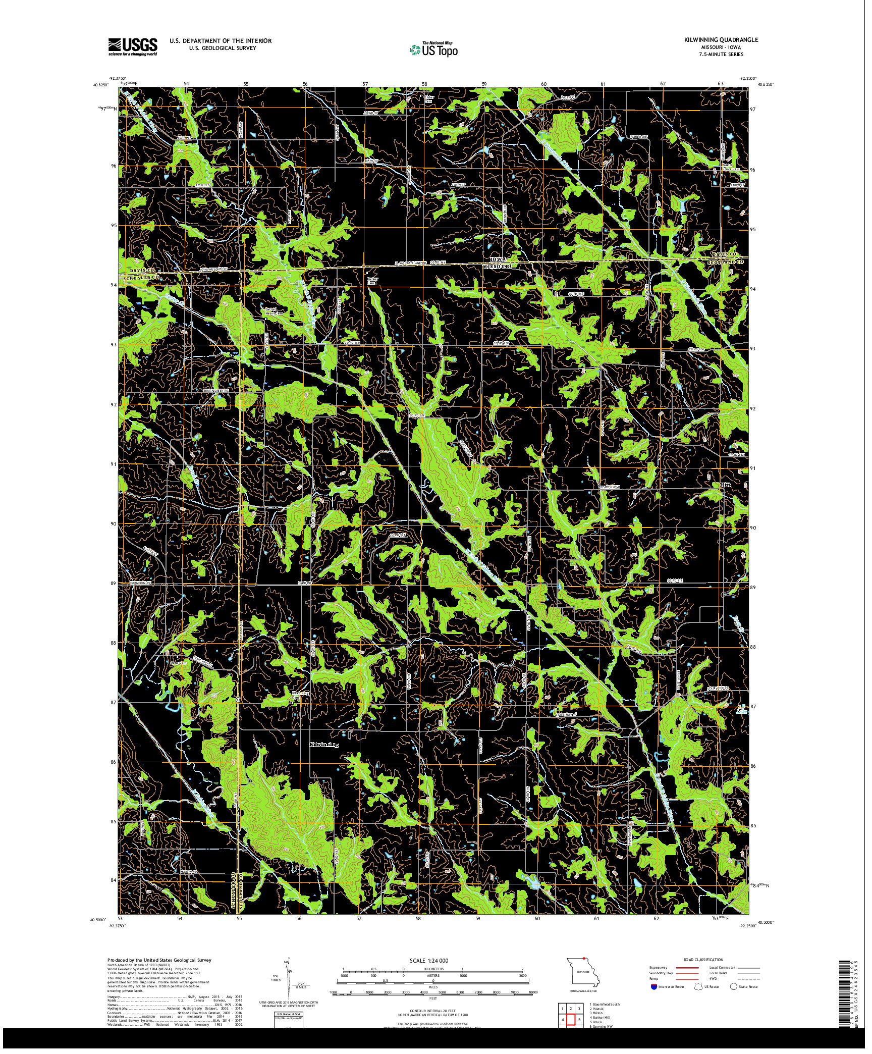 USGS US TOPO 7.5-MINUTE MAP FOR KILWINNING, MO,IA 2017