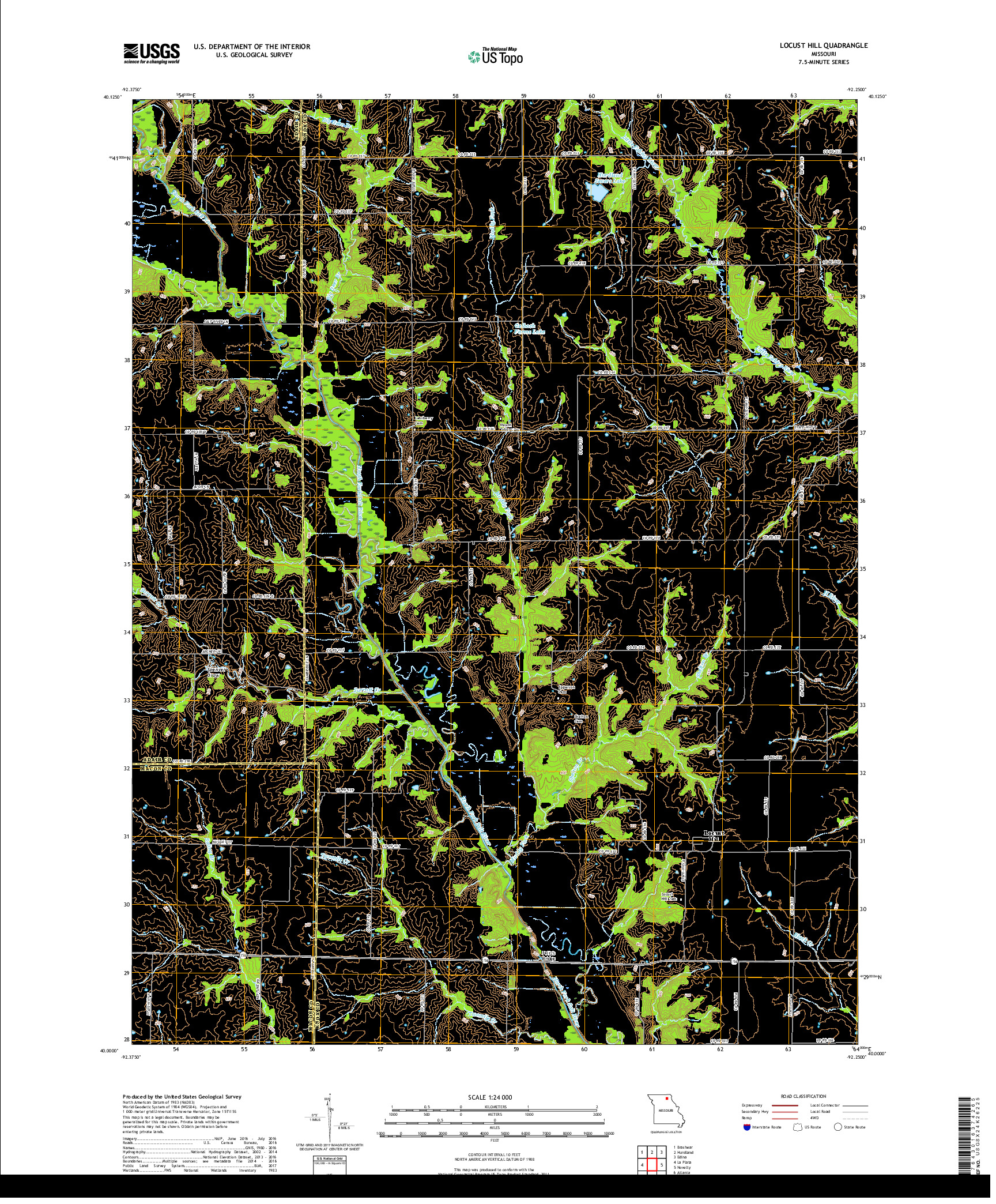 USGS US TOPO 7.5-MINUTE MAP FOR LOCUST HILL, MO 2017