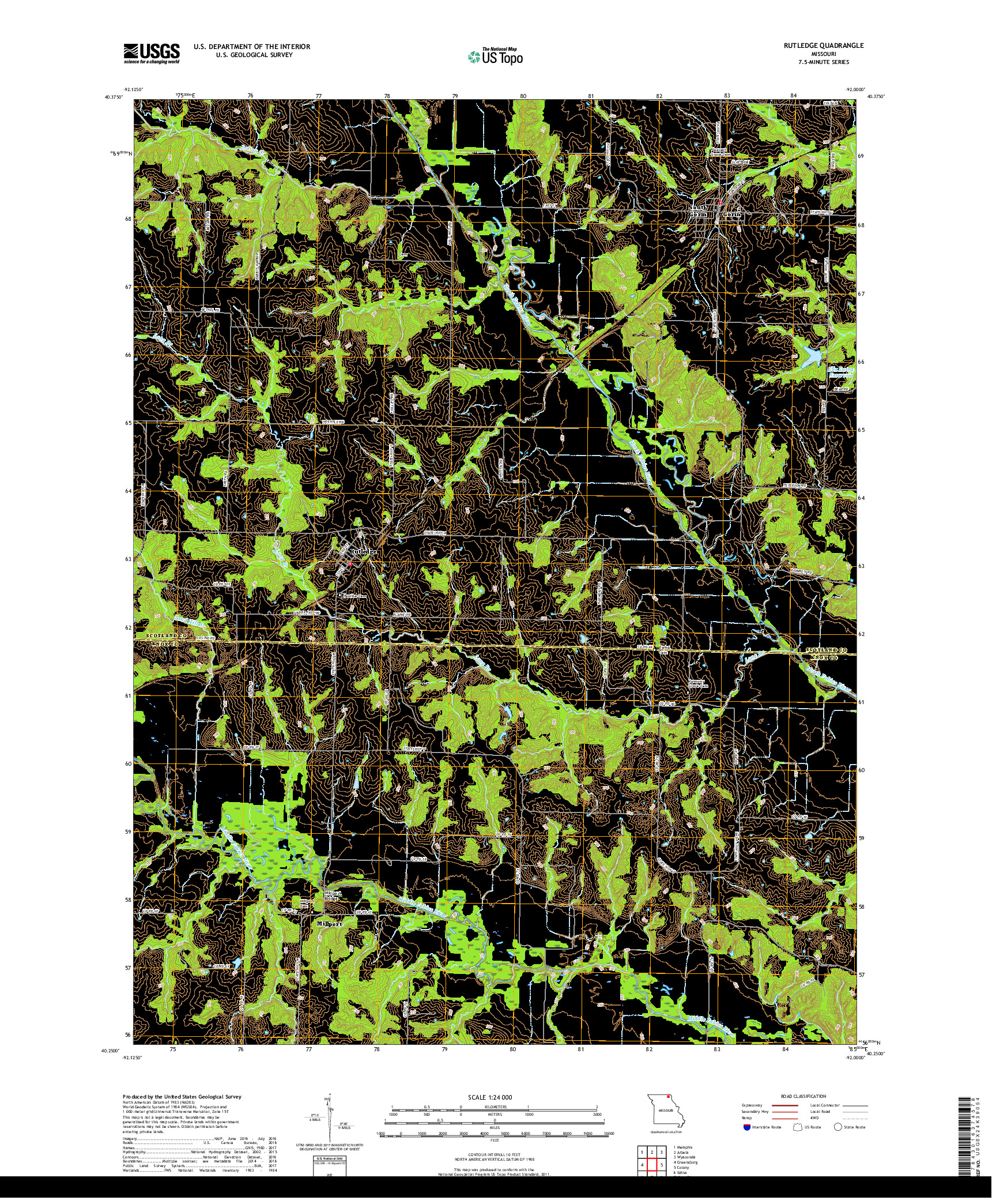 USGS US TOPO 7.5-MINUTE MAP FOR RUTLEDGE, MO 2017