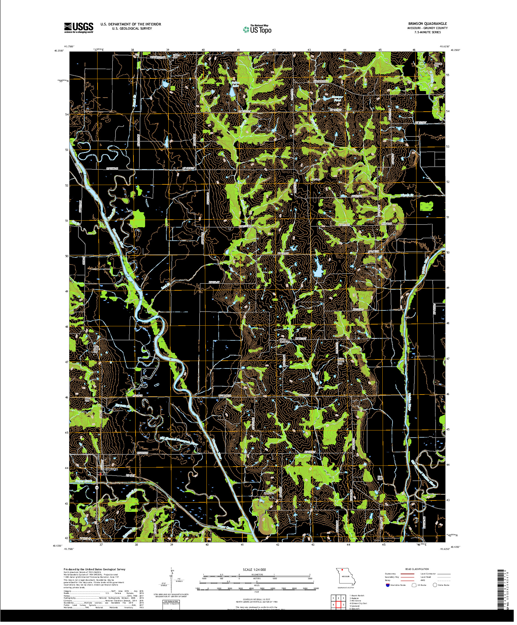 USGS US TOPO 7.5-MINUTE MAP FOR BRIMSON, MO 2017