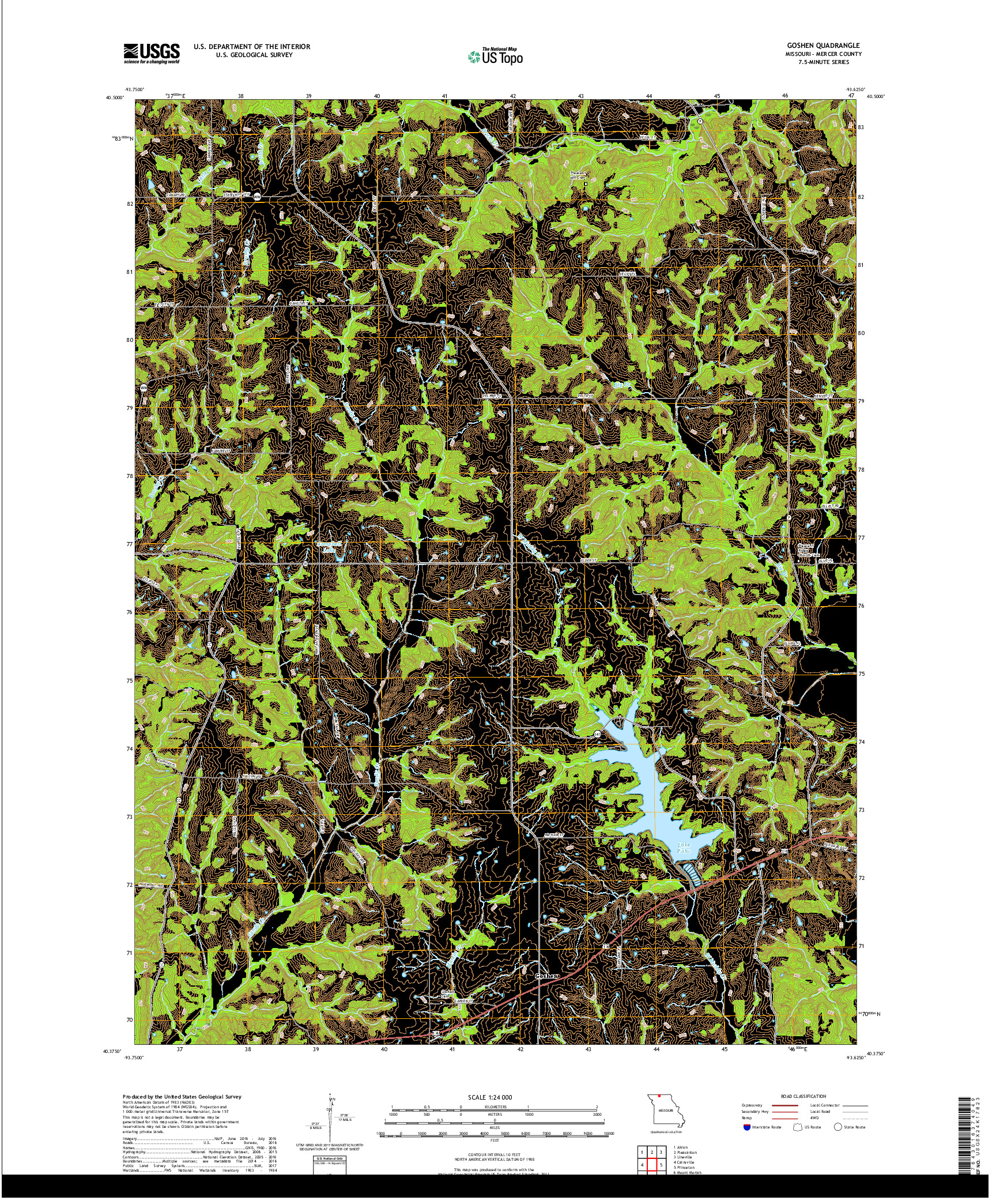 USGS US TOPO 7.5-MINUTE MAP FOR GOSHEN, MO 2017