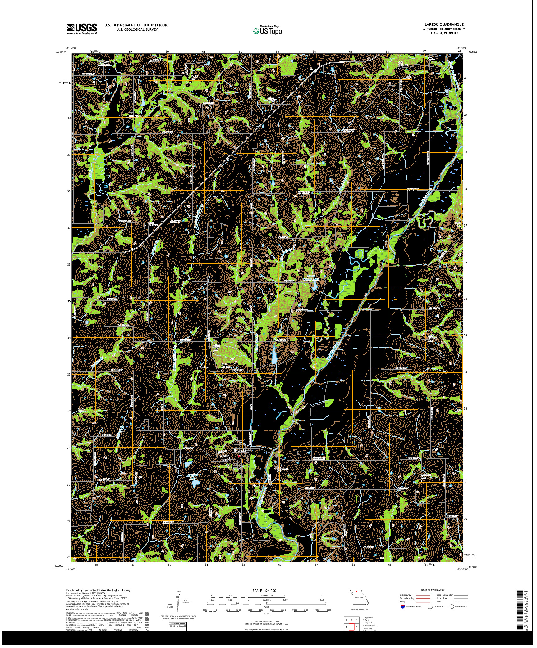 USGS US TOPO 7.5-MINUTE MAP FOR LAREDO, MO 2017