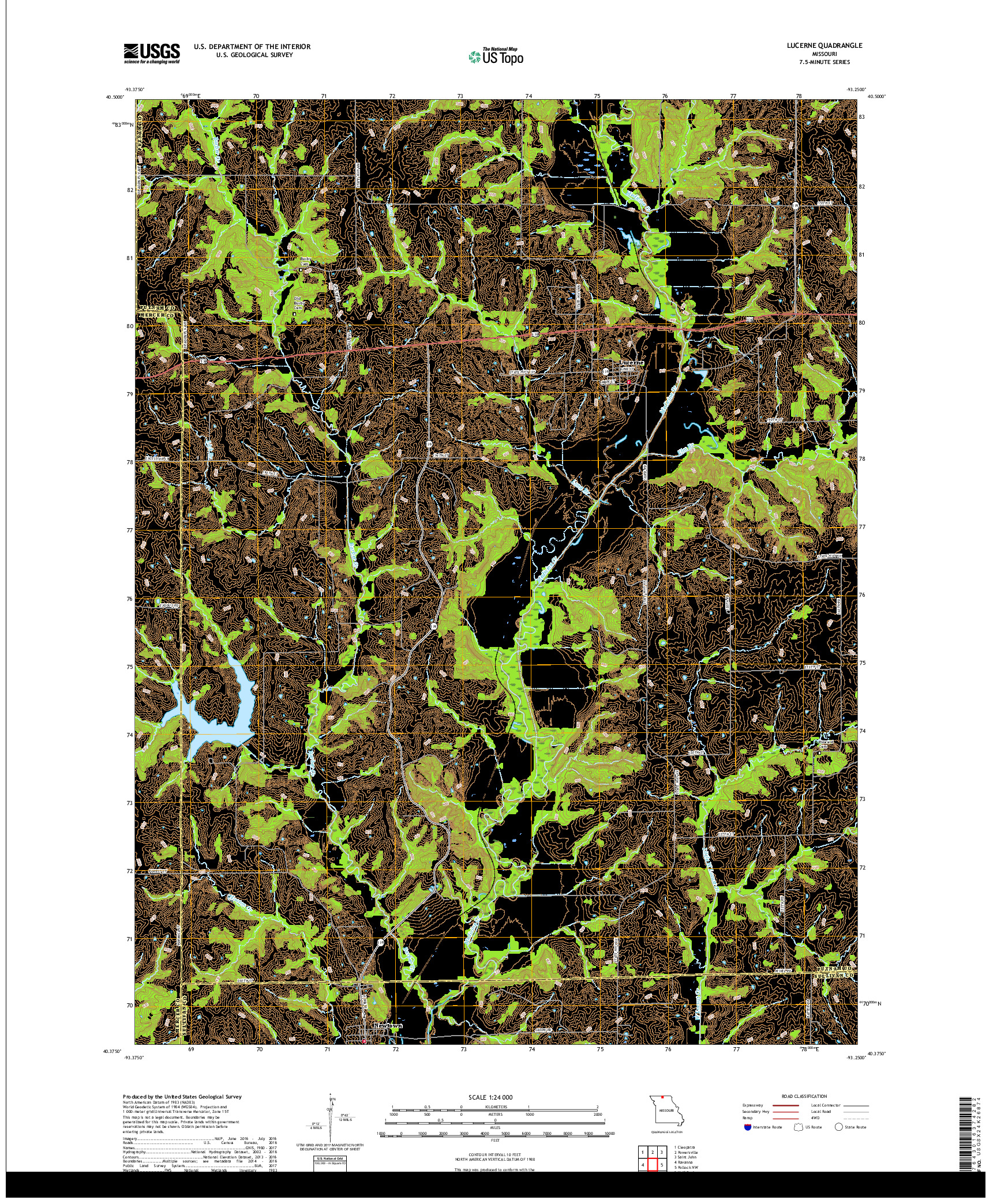 USGS US TOPO 7.5-MINUTE MAP FOR LUCERNE, MO 2017