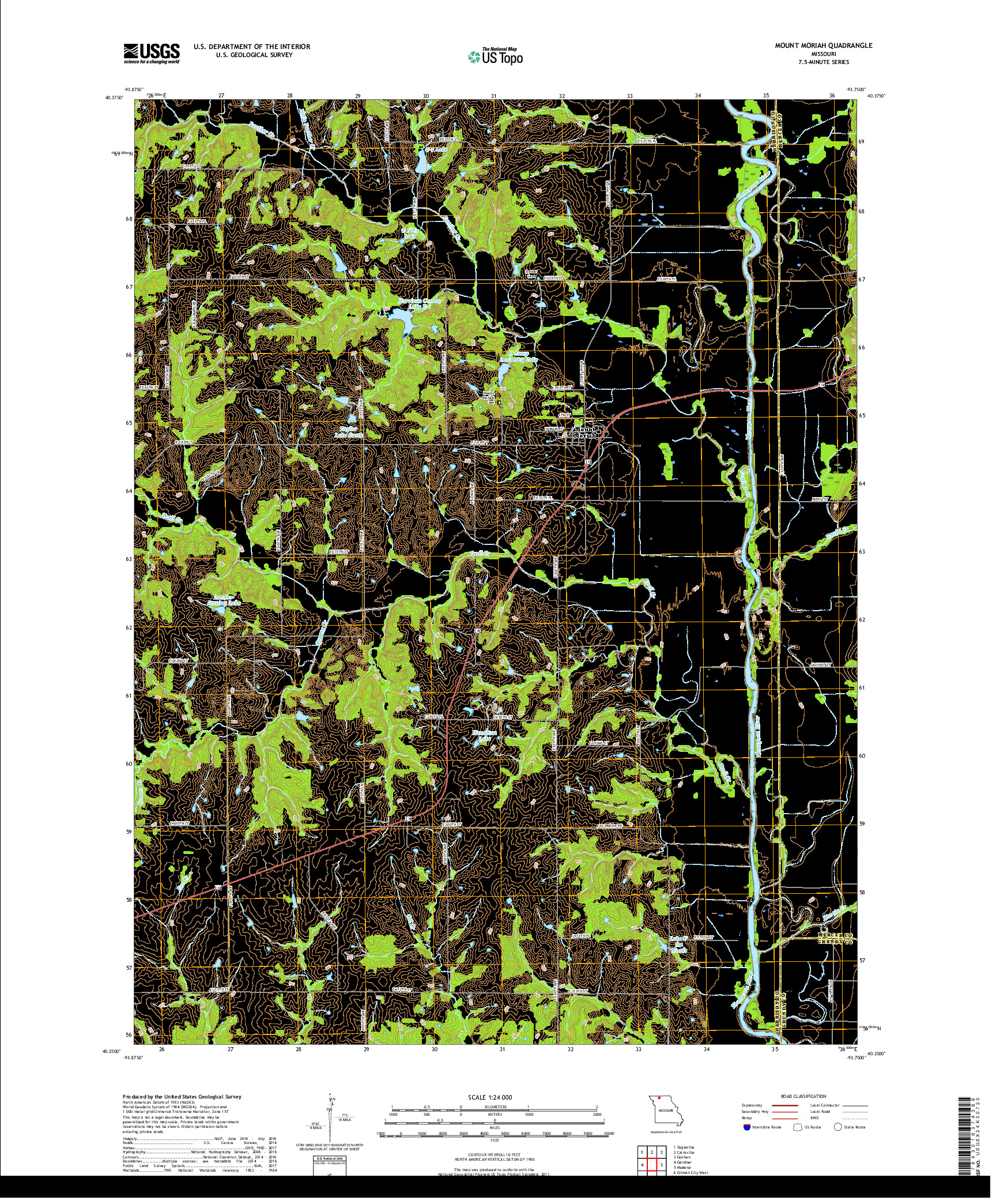 USGS US TOPO 7.5-MINUTE MAP FOR MOUNT MORIAH, MO 2017