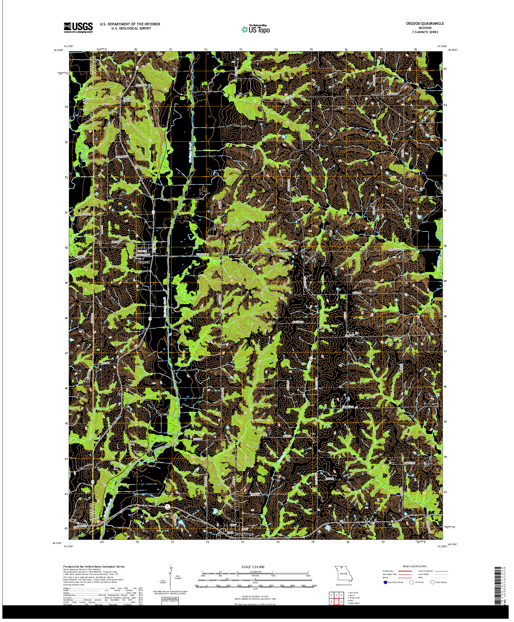 USGS US TOPO 7.5-MINUTE MAP FOR OSGOOD, MO 2017