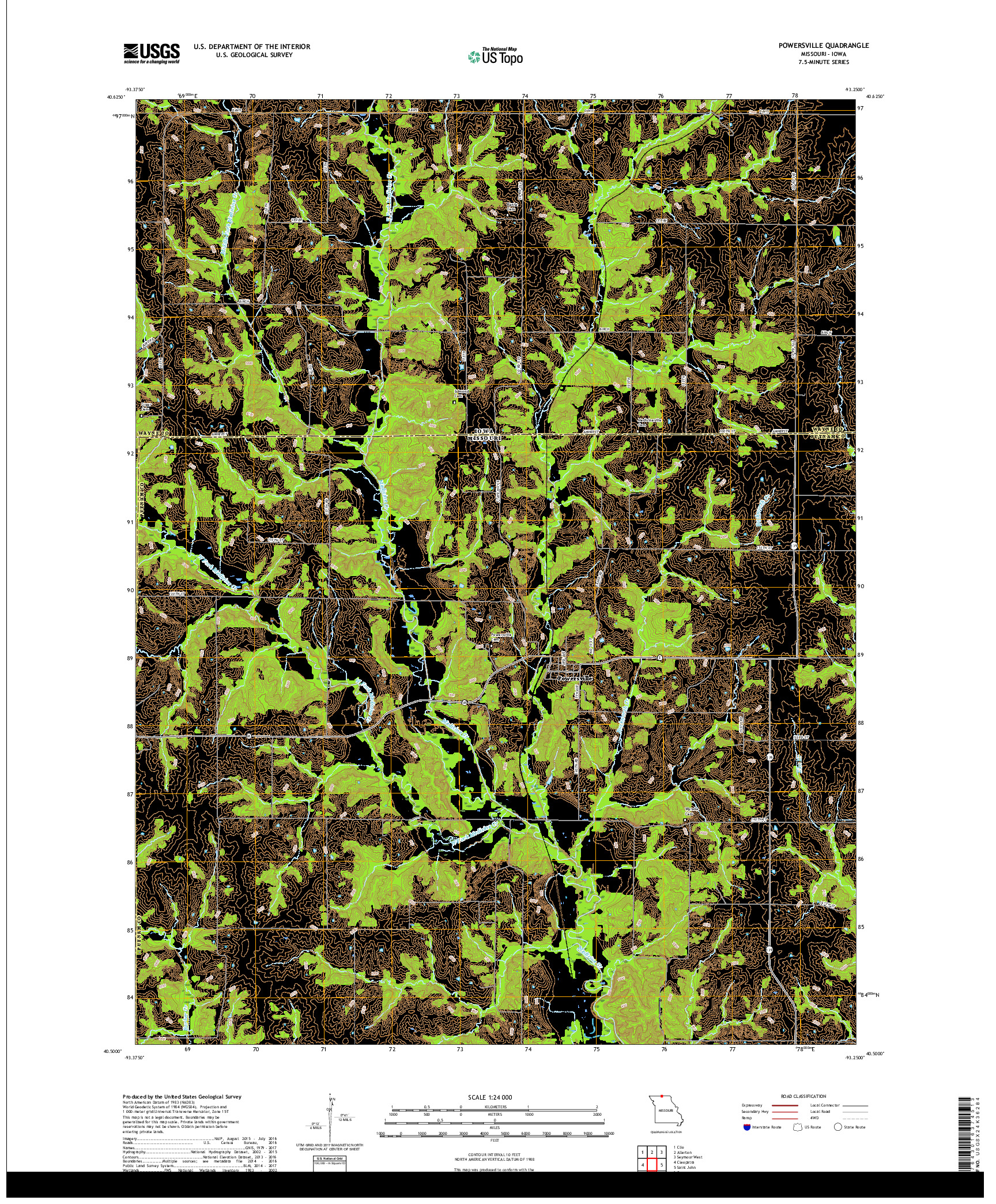 USGS US TOPO 7.5-MINUTE MAP FOR POWERSVILLE, MO,IA 2017