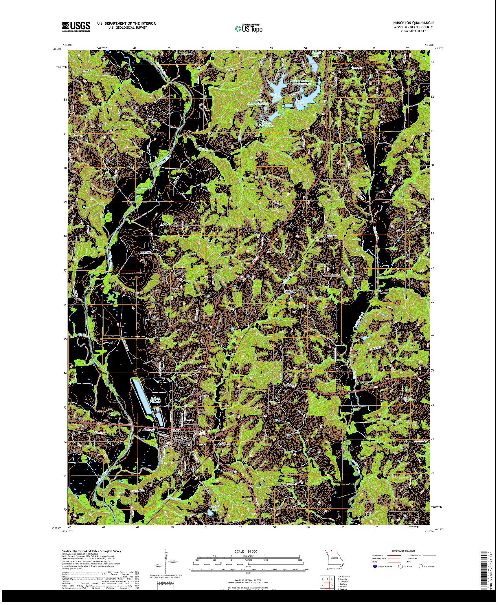 USGS US TOPO 7.5-MINUTE MAP FOR PRINCETON, MO 2017