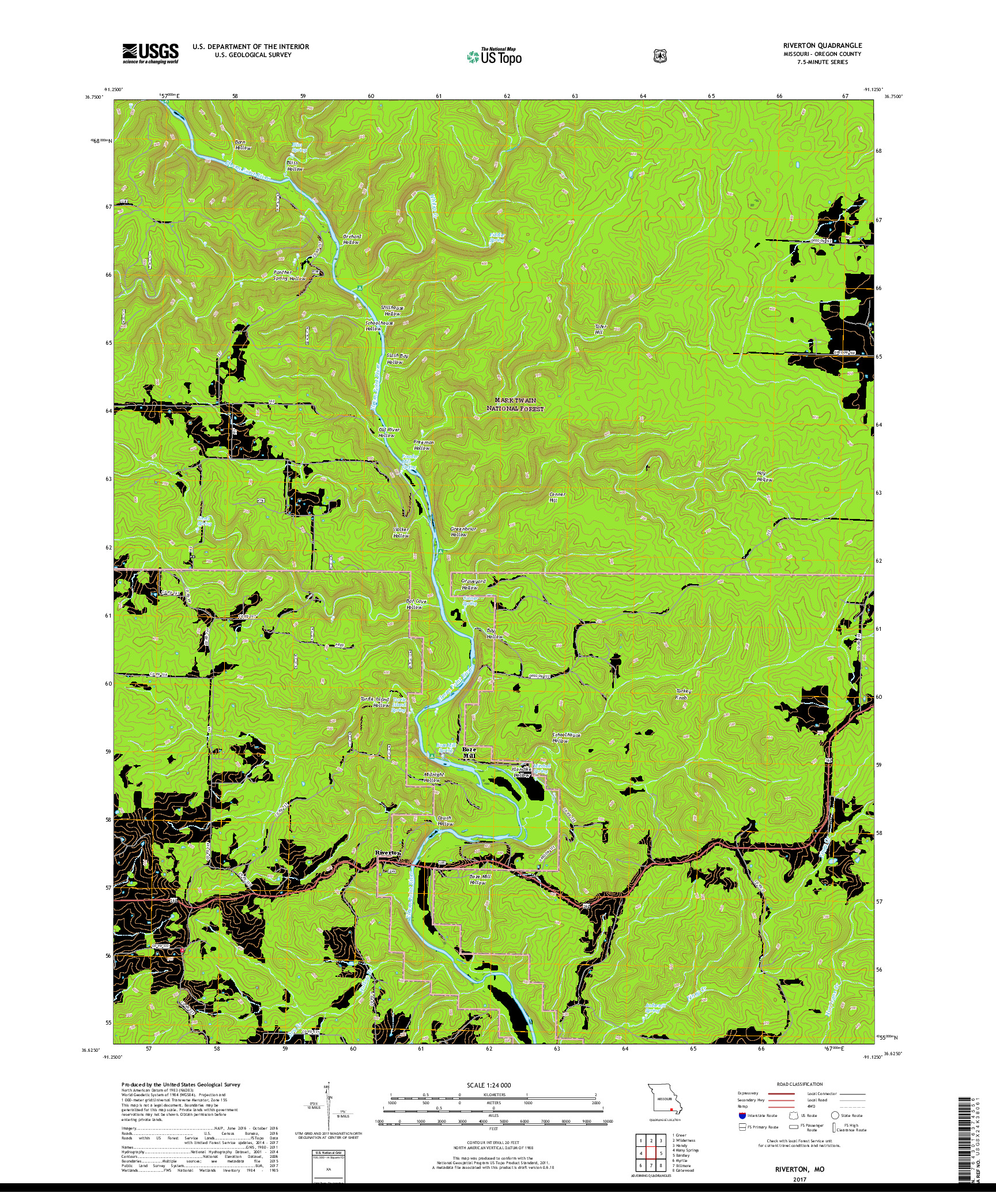 USGS US TOPO 7.5-MINUTE MAP FOR RIVERTON, MO 2017