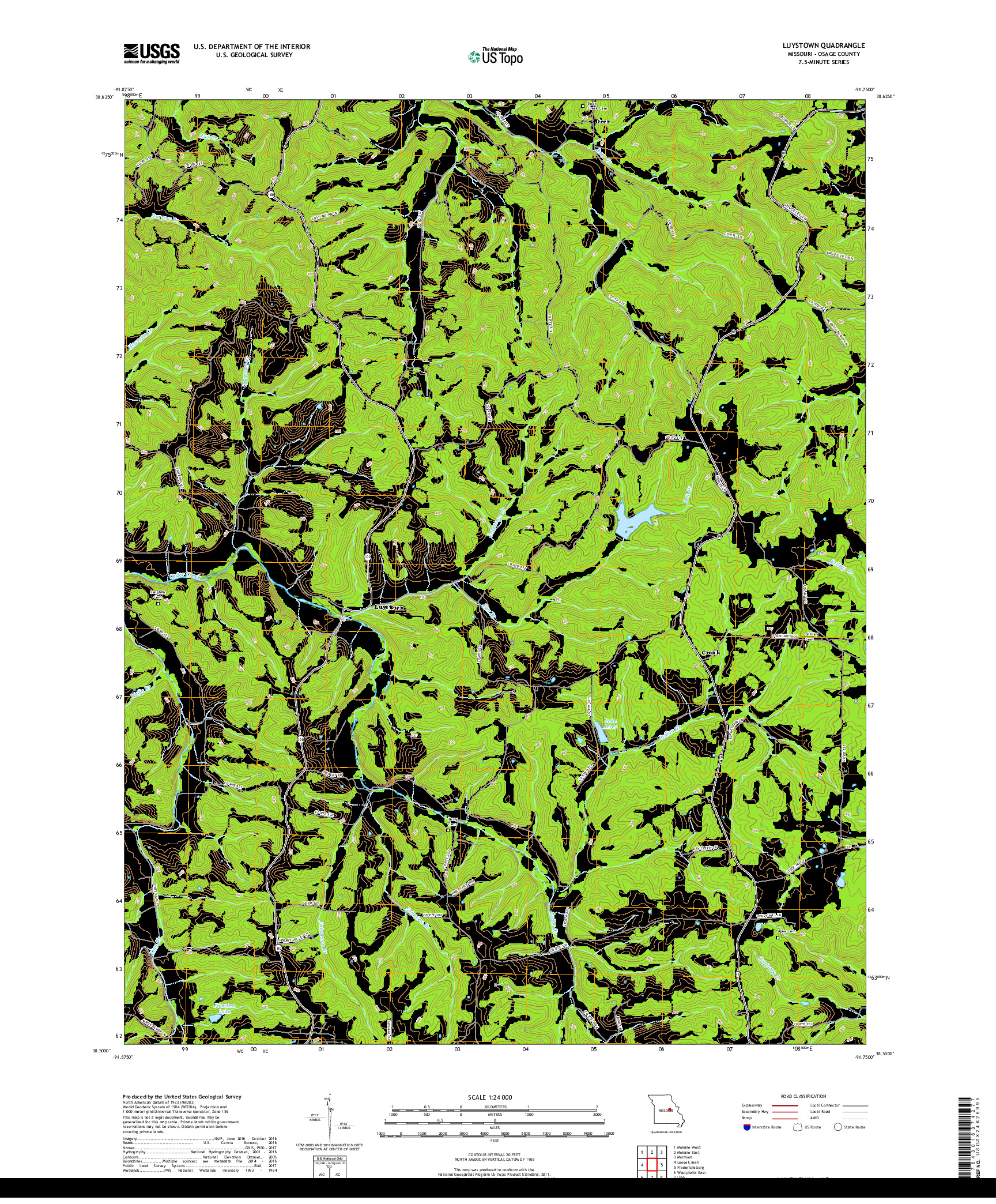 USGS US TOPO 7.5-MINUTE MAP FOR LUYSTOWN, MO 2017