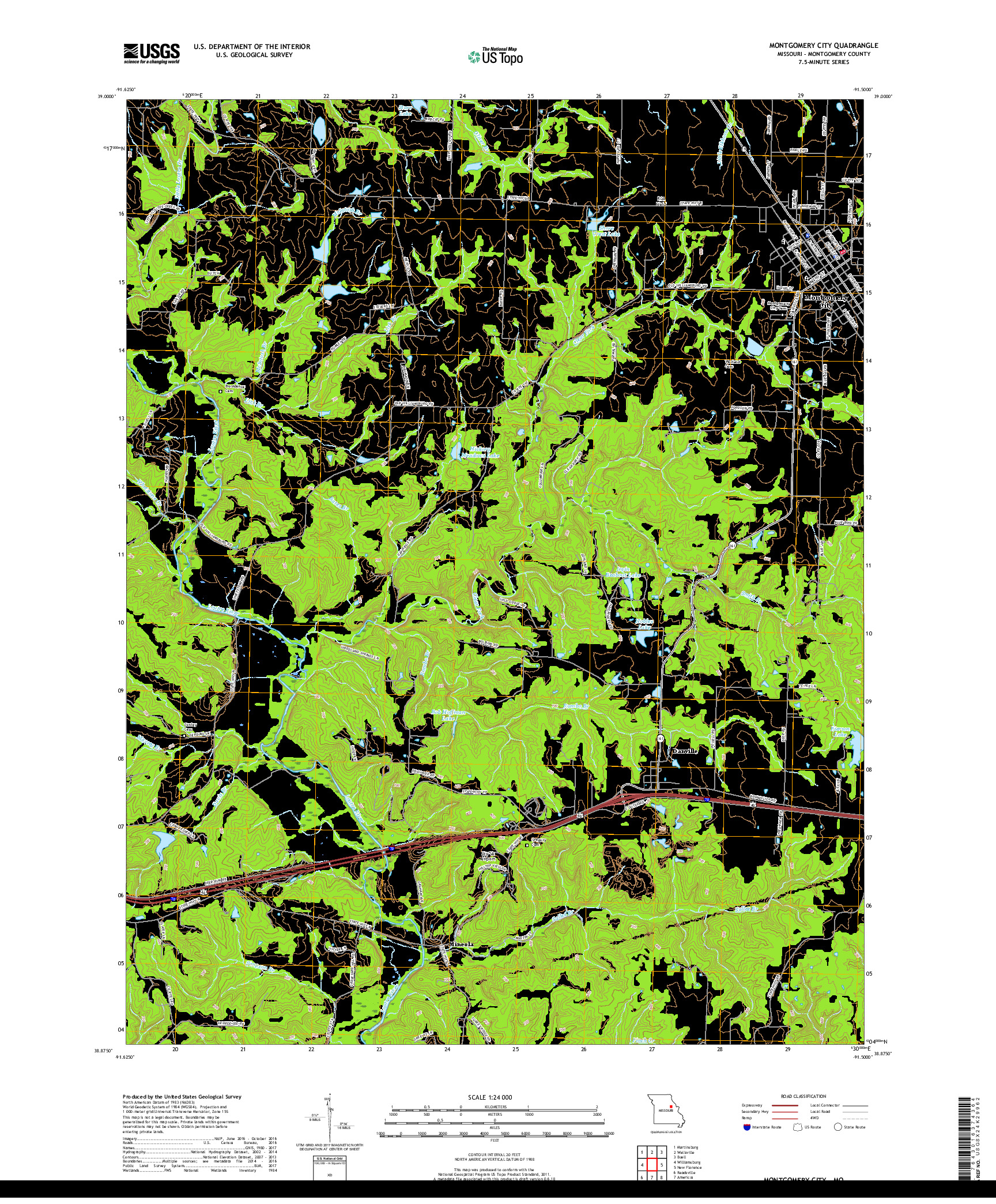 USGS US TOPO 7.5-MINUTE MAP FOR MONTGOMERY CITY, MO 2017