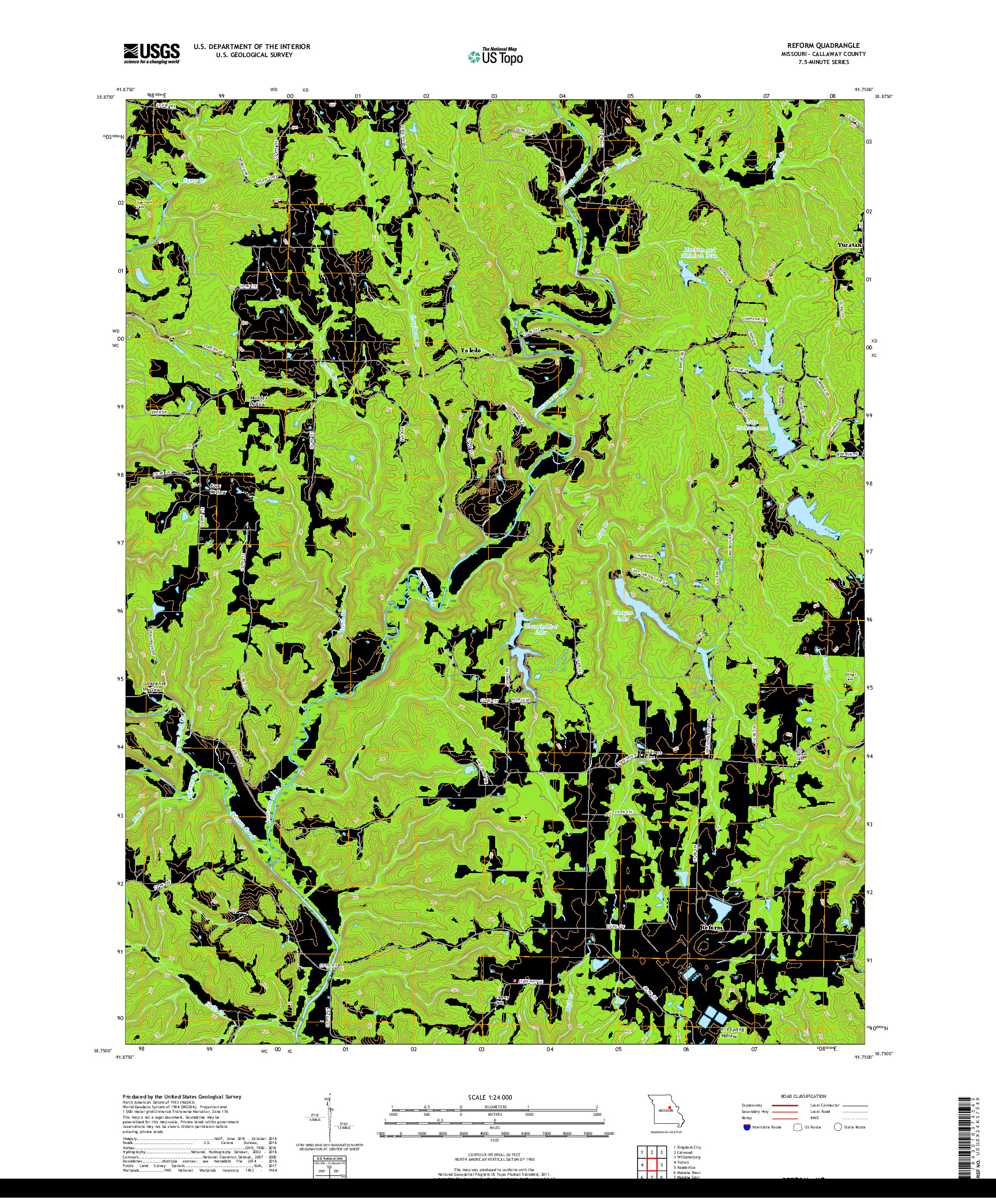 USGS US TOPO 7.5-MINUTE MAP FOR REFORM, MO 2017