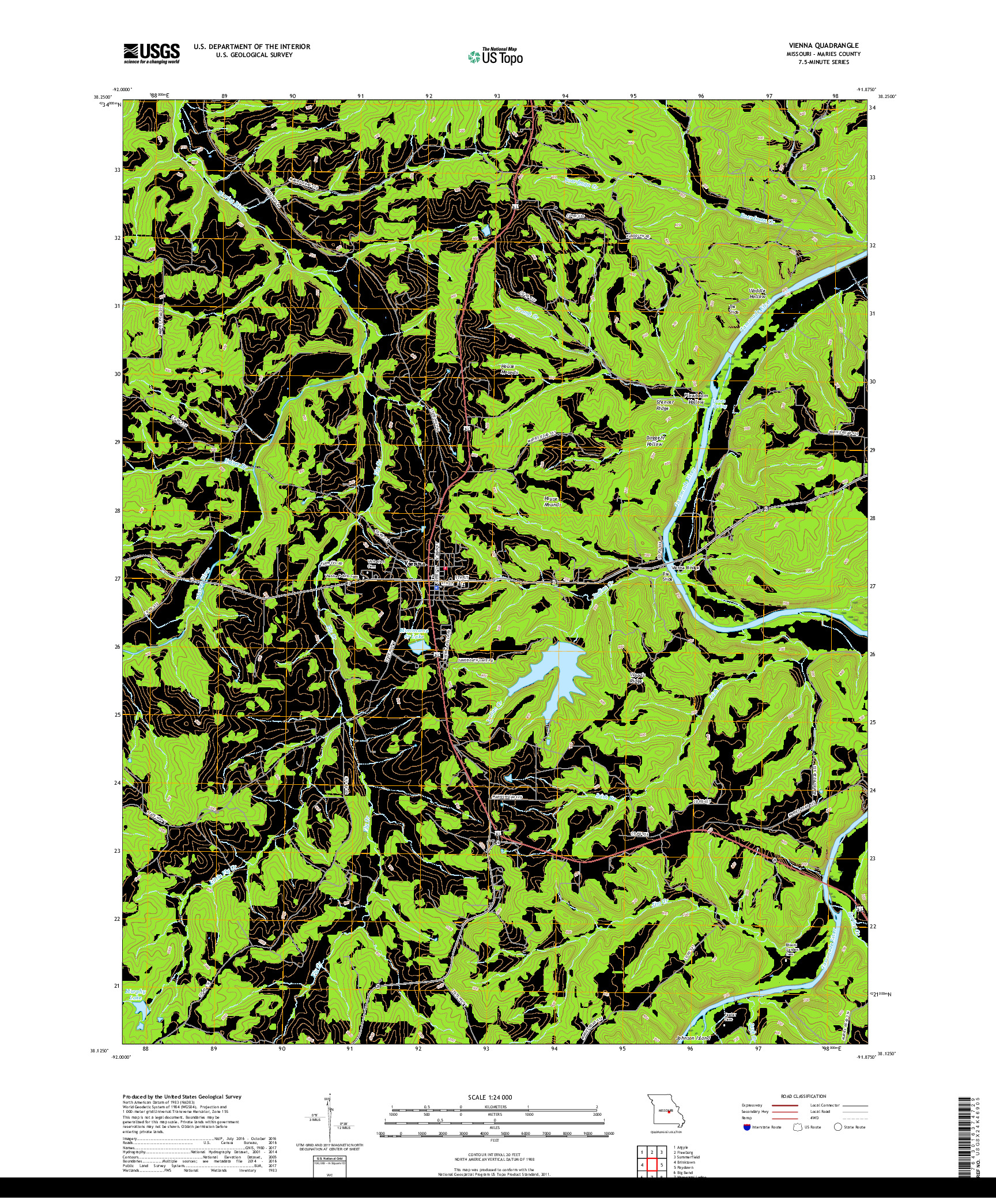 USGS US TOPO 7.5-MINUTE MAP FOR VIENNA, MO 2017