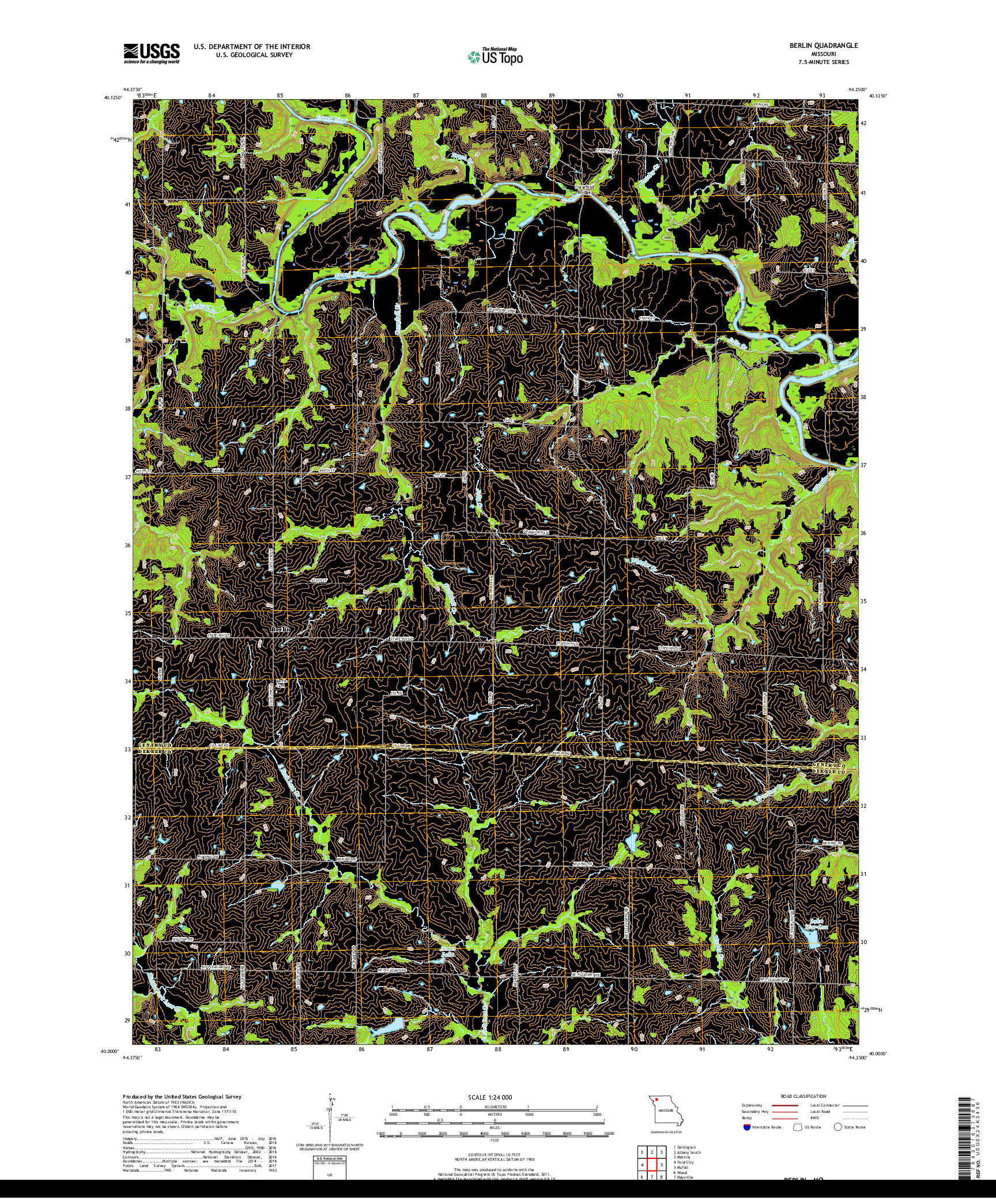 USGS US TOPO 7.5-MINUTE MAP FOR BERLIN, MO 2017