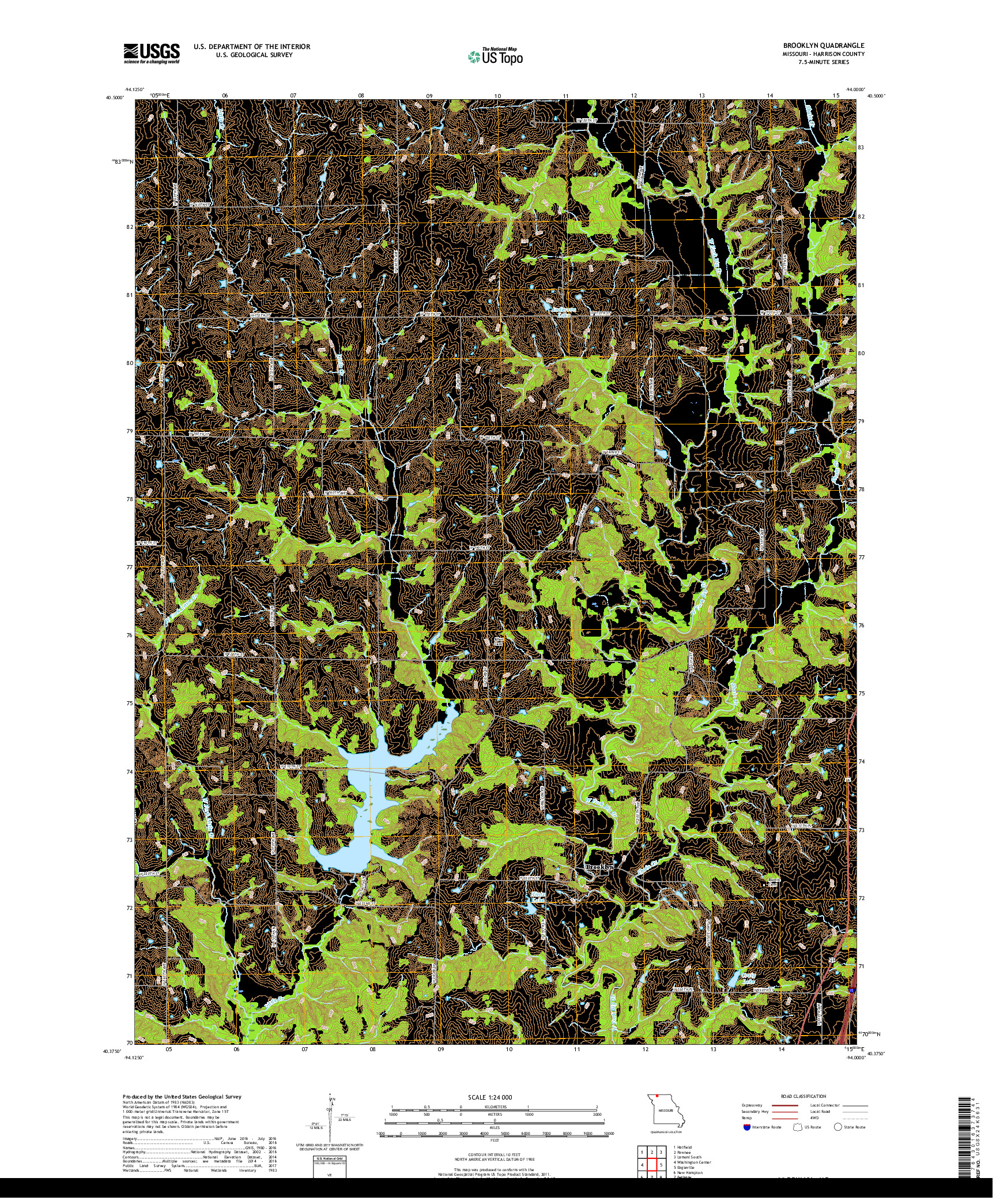 USGS US TOPO 7.5-MINUTE MAP FOR BROOKLYN, MO 2017