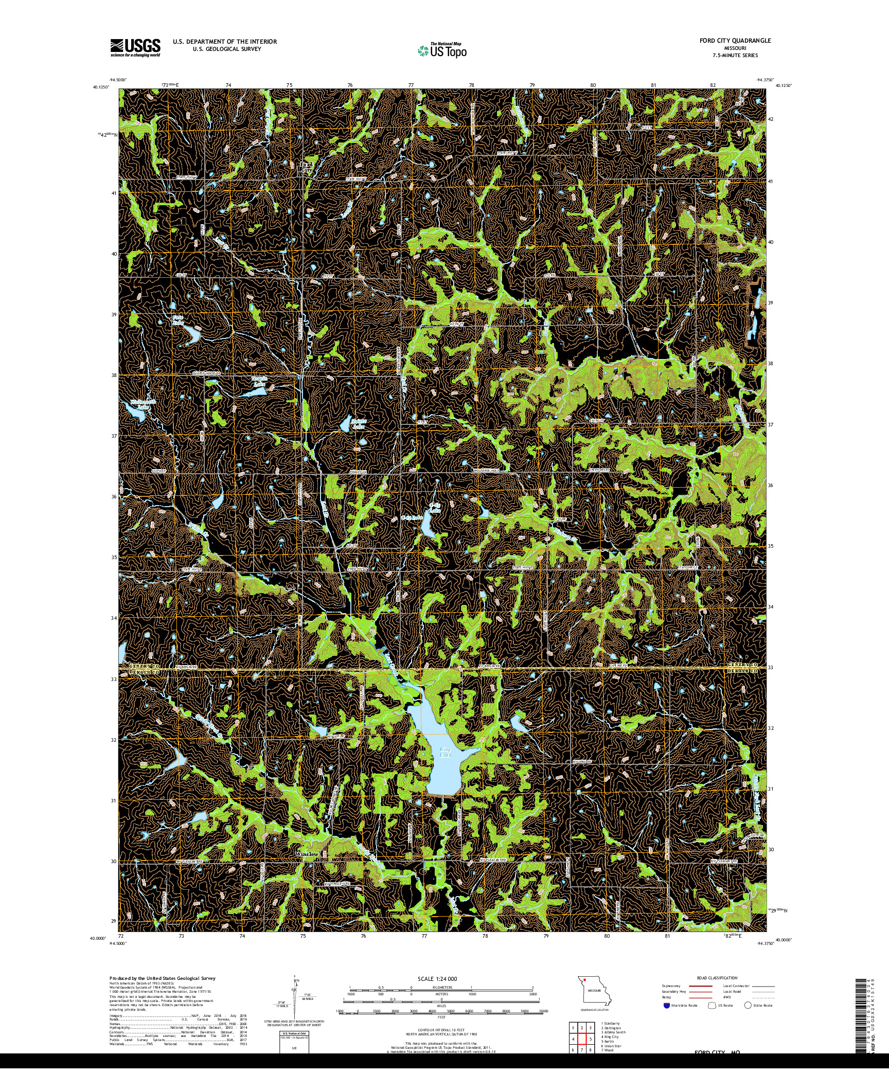 USGS US TOPO 7.5-MINUTE MAP FOR FORD CITY, MO 2017