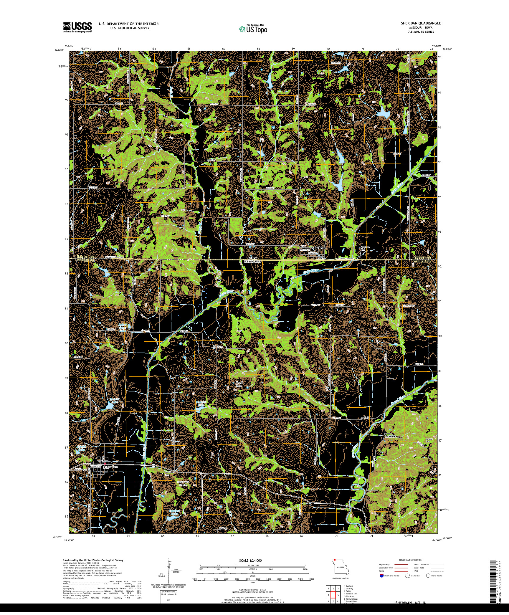 USGS US TOPO 7.5-MINUTE MAP FOR SHERIDAN, MO,IA 2017