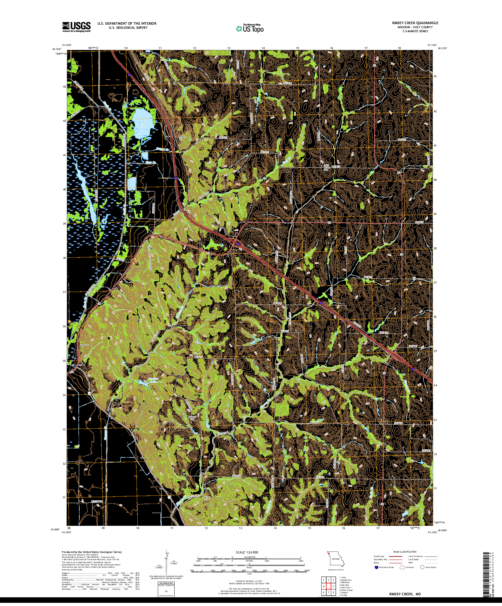 USGS US TOPO 7.5-MINUTE MAP FOR KIMSEY CREEK, MO 2017