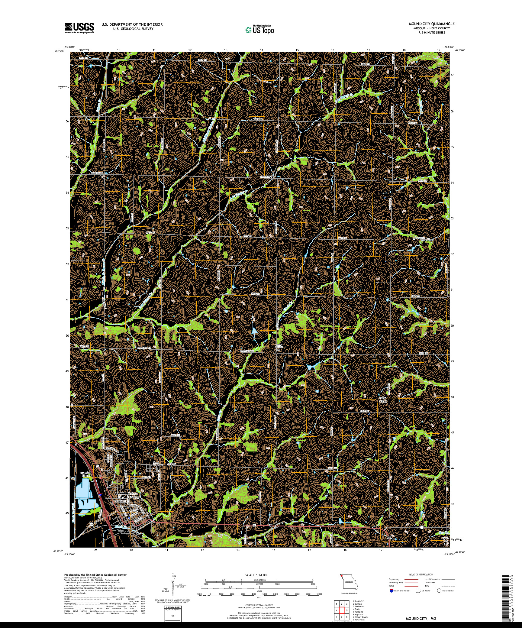 USGS US TOPO 7.5-MINUTE MAP FOR MOUND CITY, MO 2017