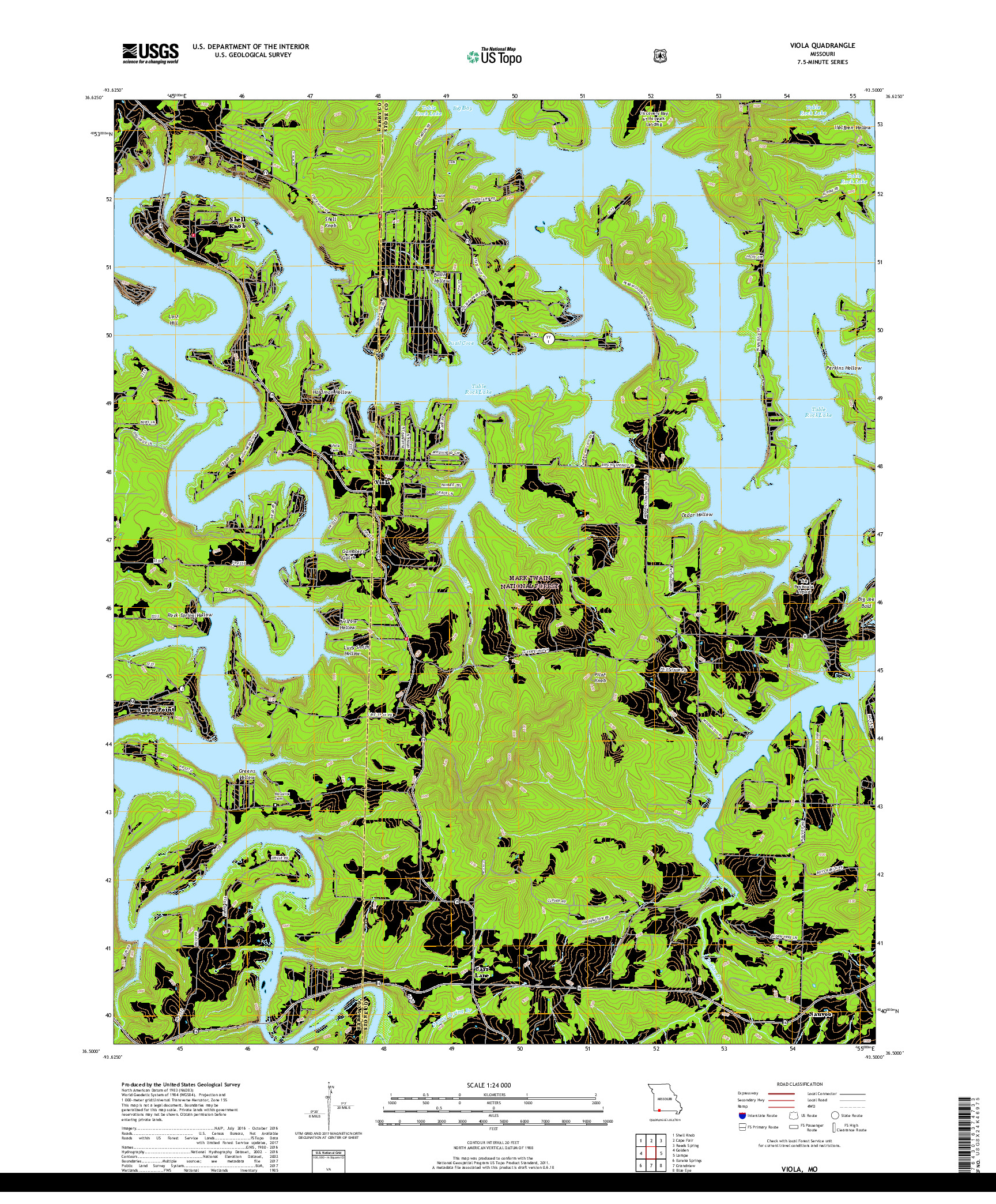 USGS US TOPO 7.5-MINUTE MAP FOR VIOLA, MO 2017