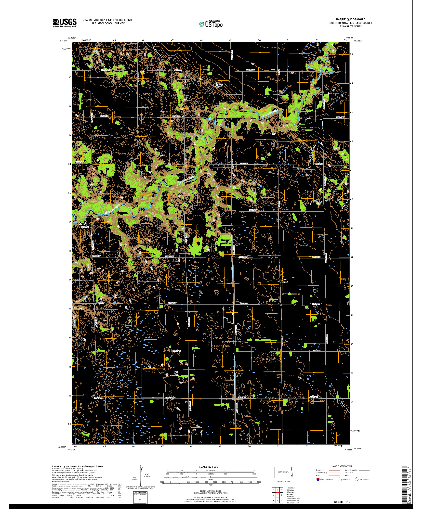 USGS US TOPO 7.5-MINUTE MAP FOR BARRIE, ND 2017