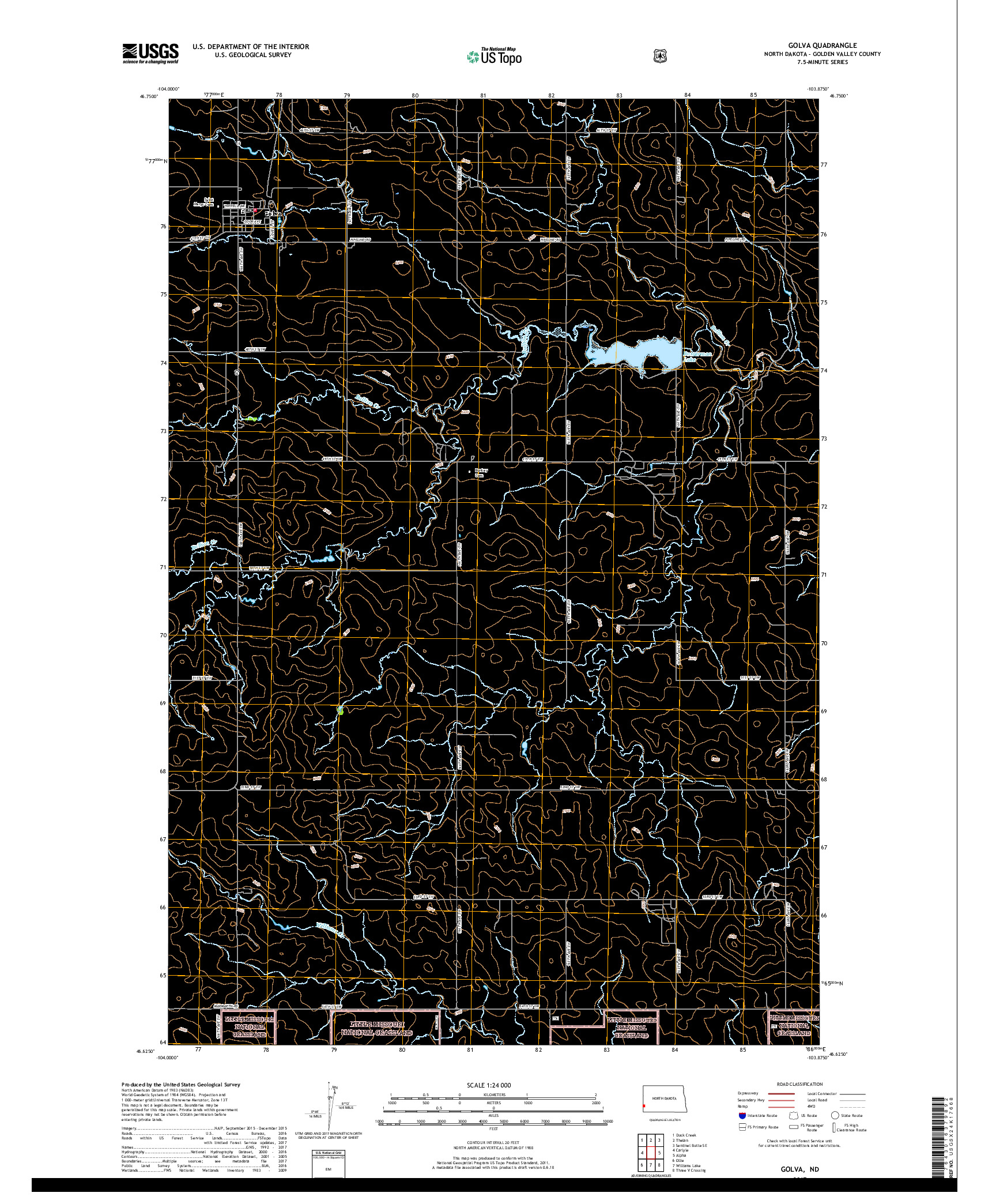 USGS US TOPO 7.5-MINUTE MAP FOR GOLVA, ND 2017
