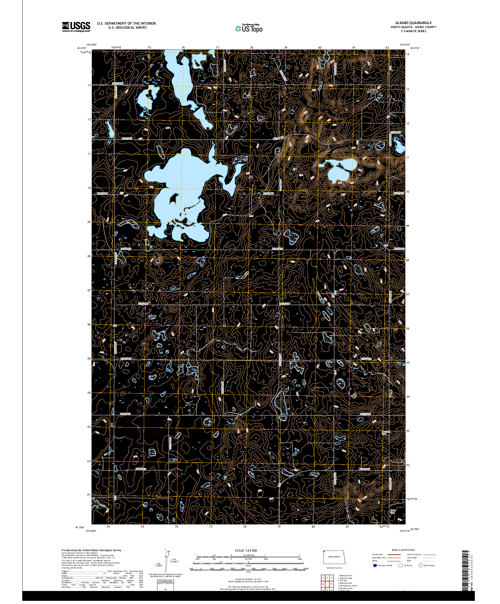 USGS US TOPO 7.5-MINUTE MAP FOR ALKABO, ND 2017