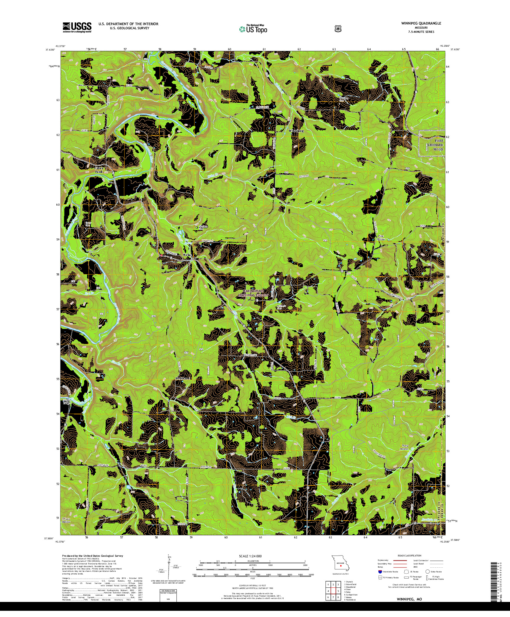 USGS US TOPO 7.5-MINUTE MAP FOR WINNIPEG, MO 2017