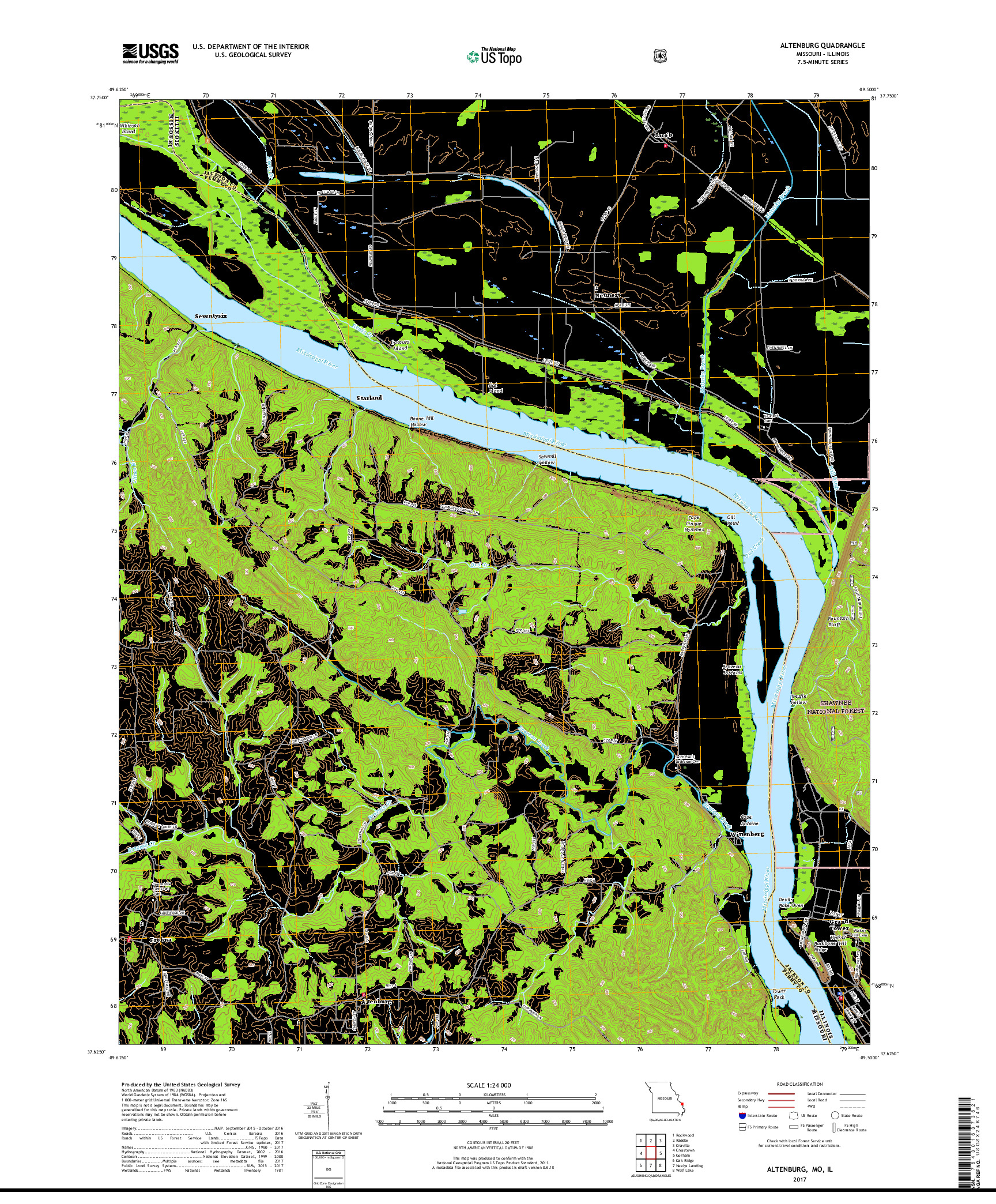 USGS US TOPO 7.5-MINUTE MAP FOR ALTENBURG, MO,IL 2017