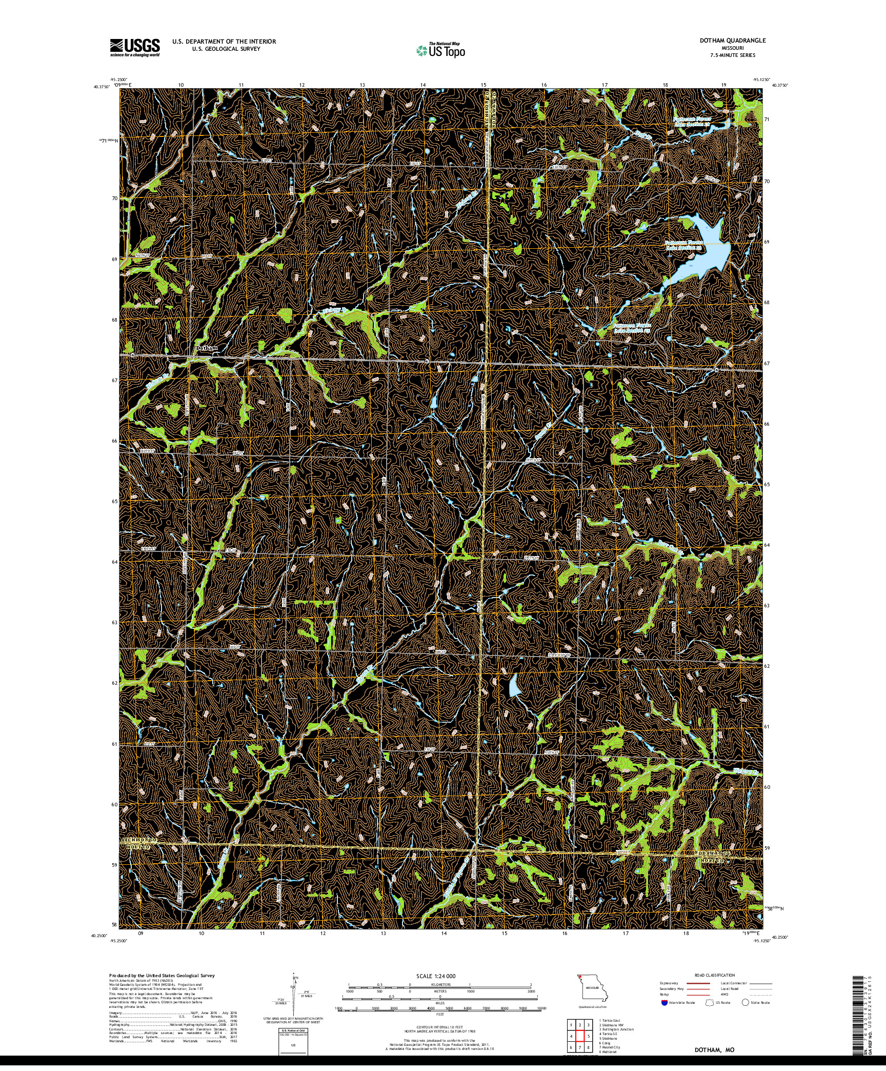 USGS US TOPO 7.5-MINUTE MAP FOR DOTHAM, MO 2017