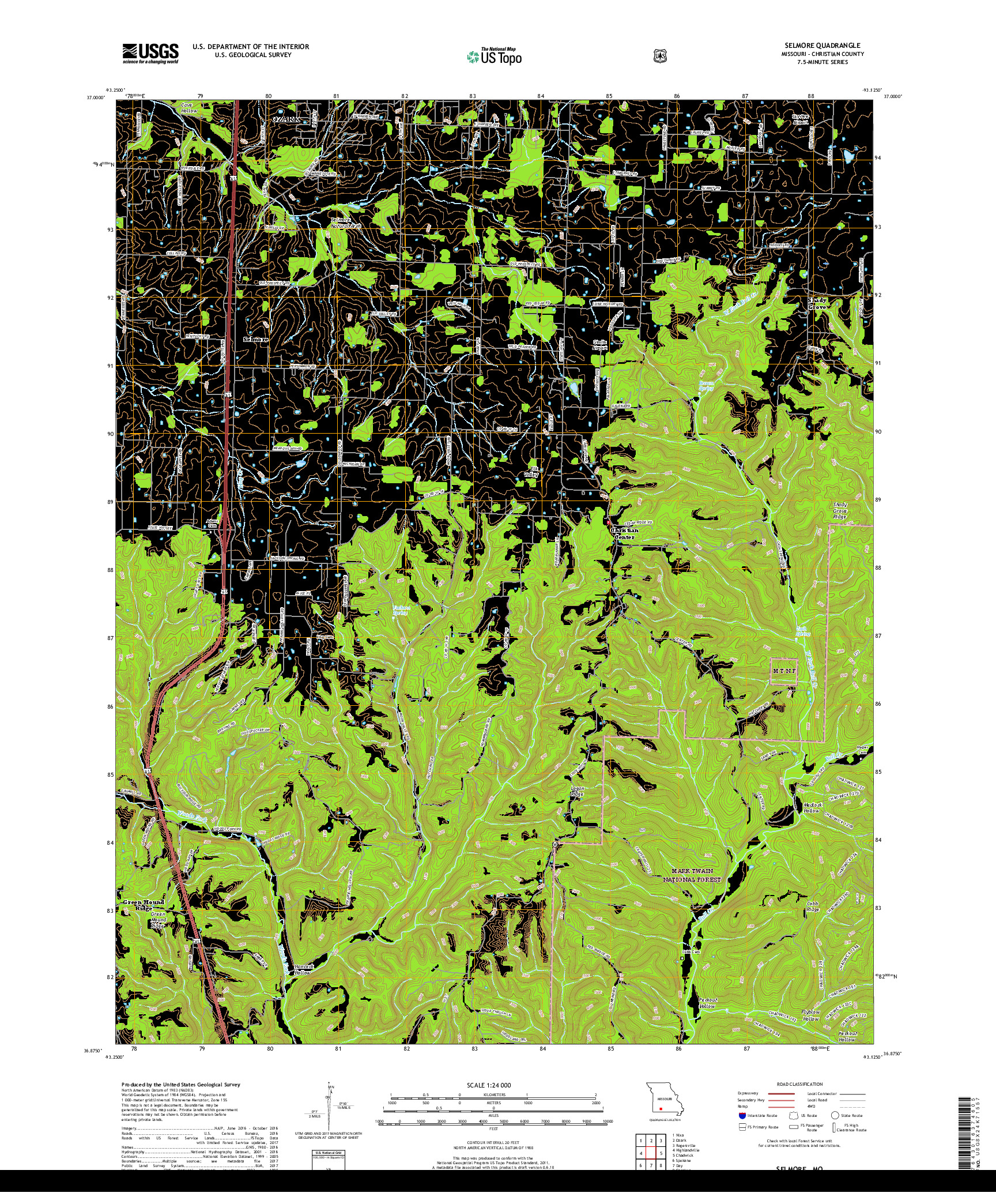 USGS US TOPO 7.5-MINUTE MAP FOR SELMORE, MO 2017