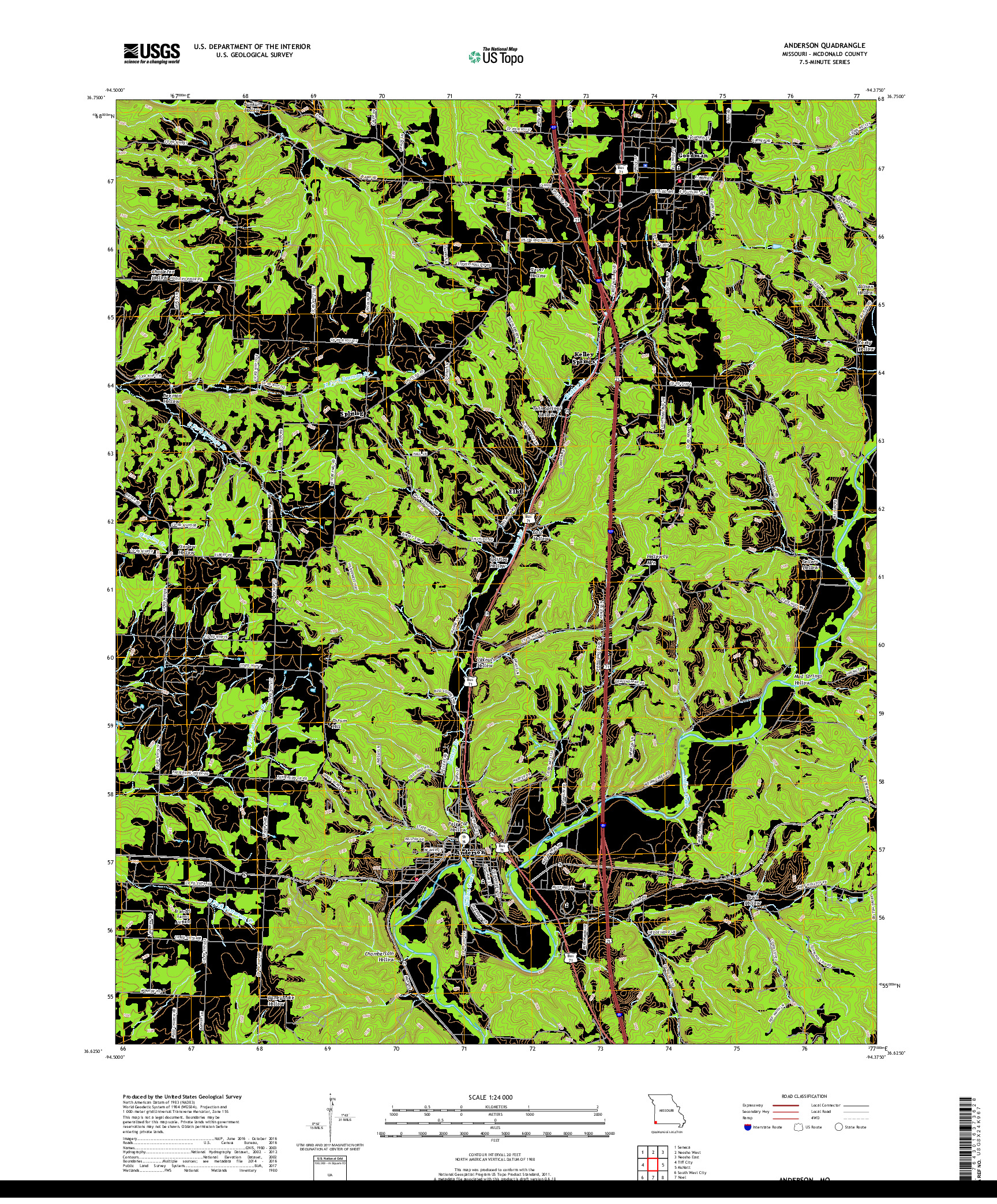 USGS US TOPO 7.5-MINUTE MAP FOR ANDERSON, MO 2017