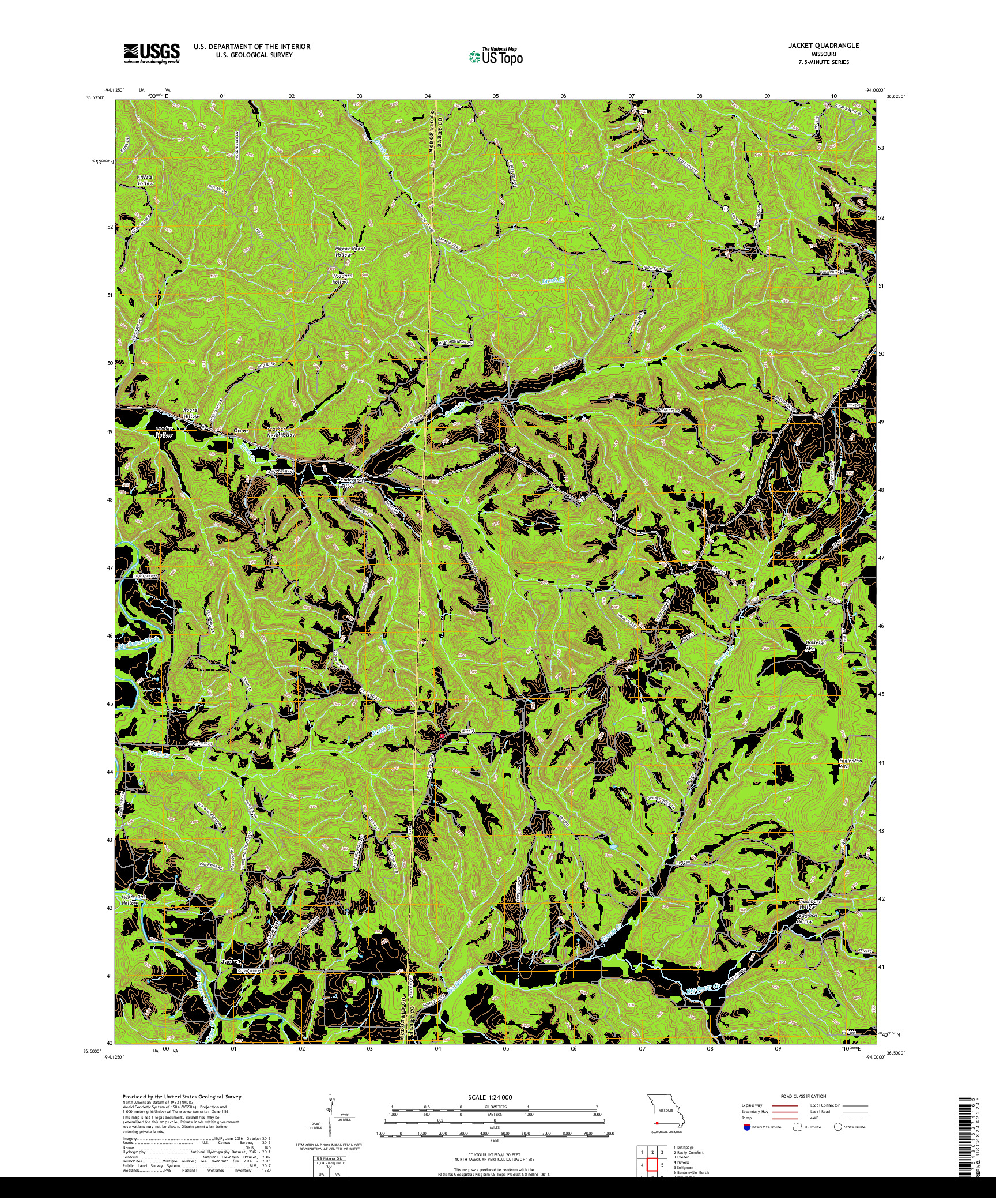 USGS US TOPO 7.5-MINUTE MAP FOR JACKET, MO 2017