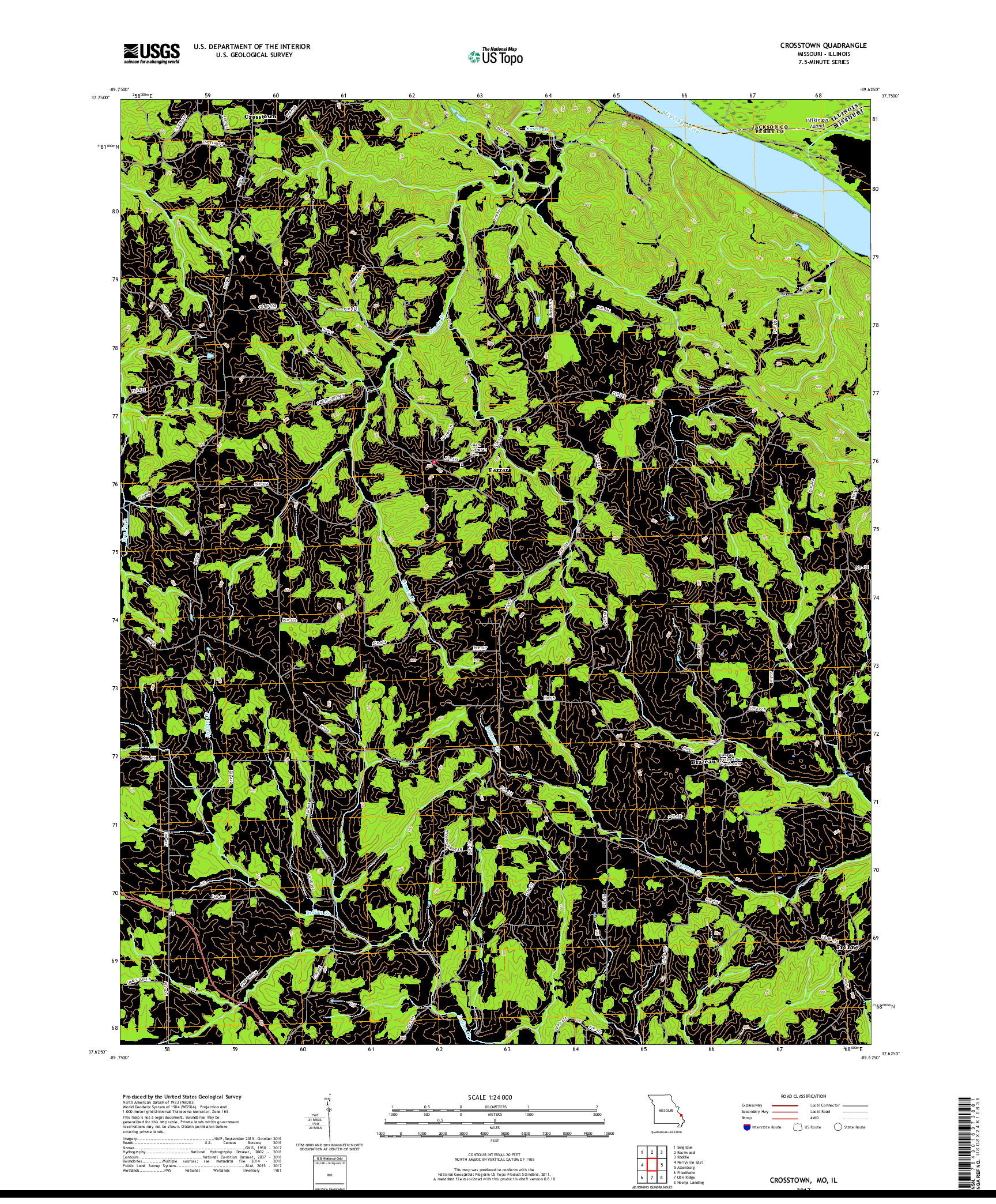 USGS US TOPO 7.5-MINUTE MAP FOR CROSSTOWN, MO,IL 2017