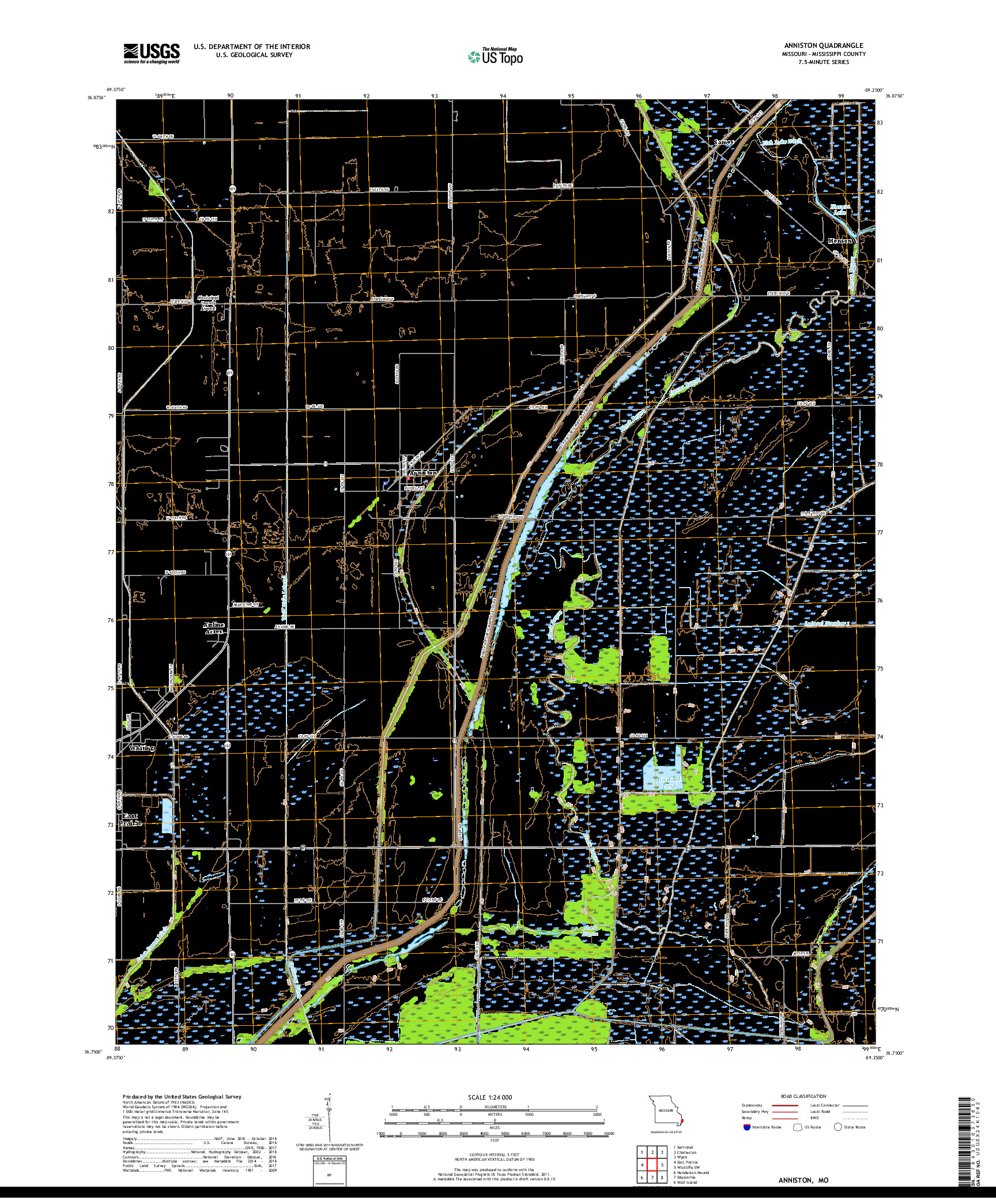 USGS US TOPO 7.5-MINUTE MAP FOR ANNISTON, MO 2017