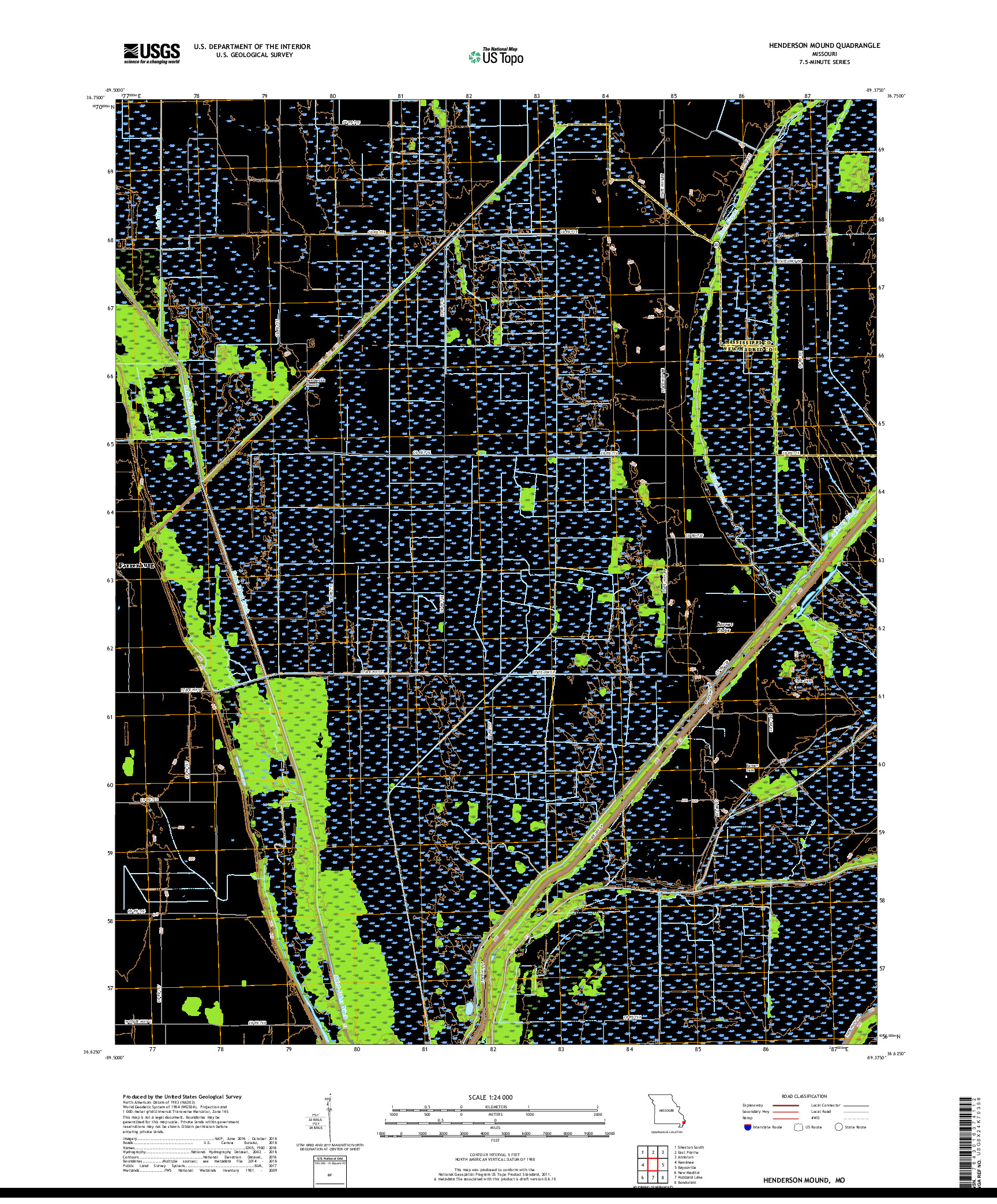 USGS US TOPO 7.5-MINUTE MAP FOR HENDERSON MOUND, MO 2017