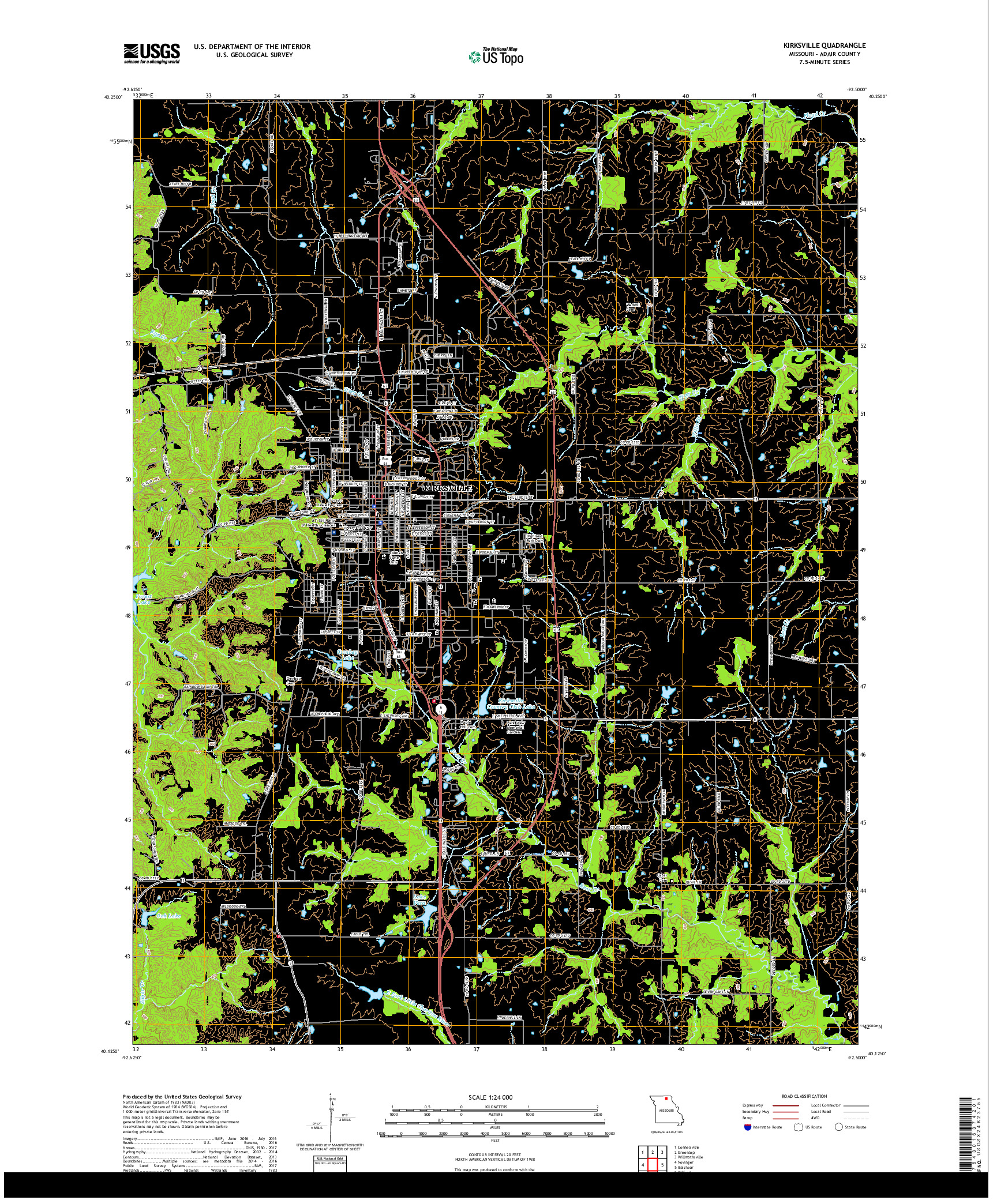 USGS US TOPO 7.5-MINUTE MAP FOR KIRKSVILLE, MO 2017