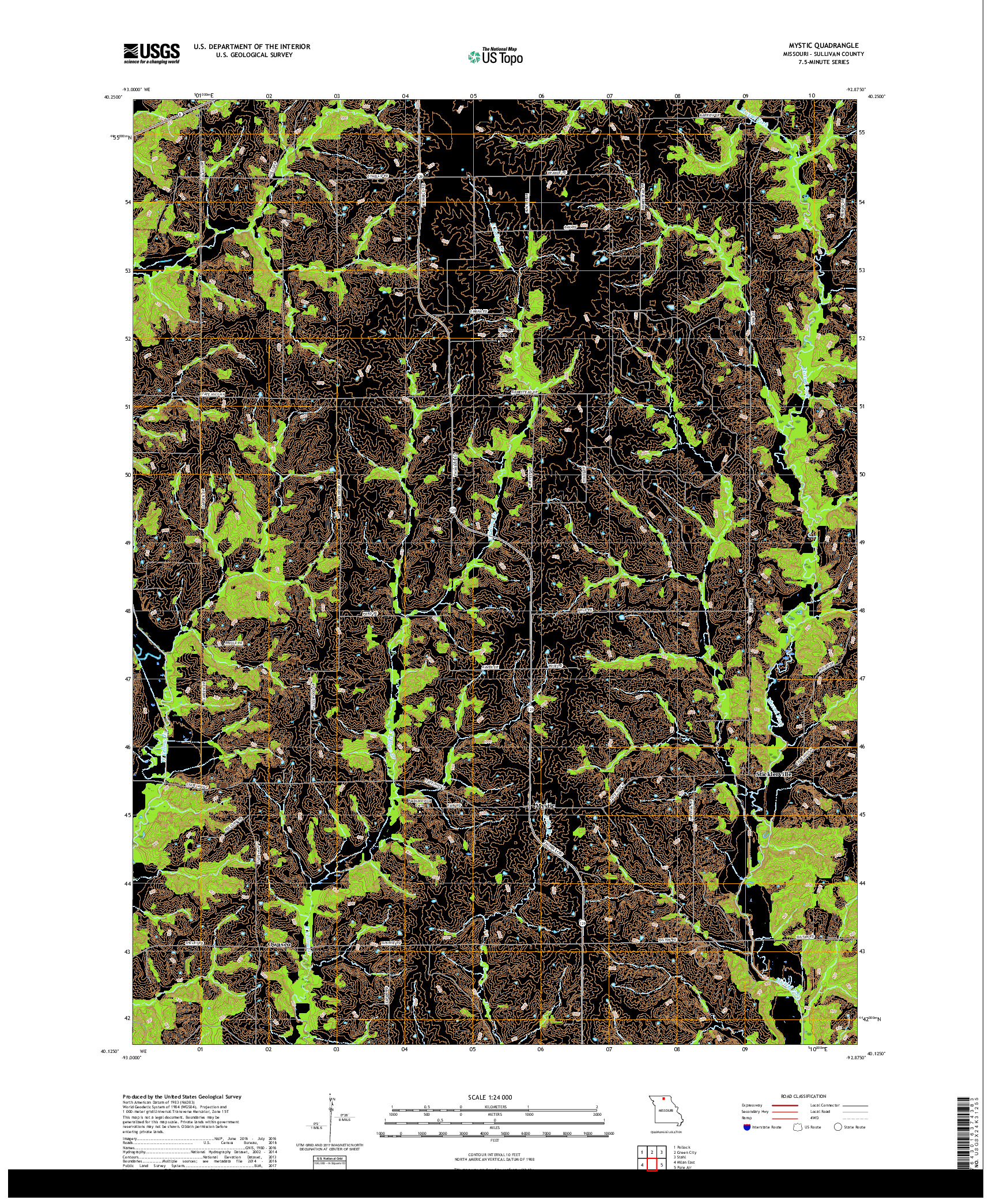 USGS US TOPO 7.5-MINUTE MAP FOR MYSTIC, MO 2017