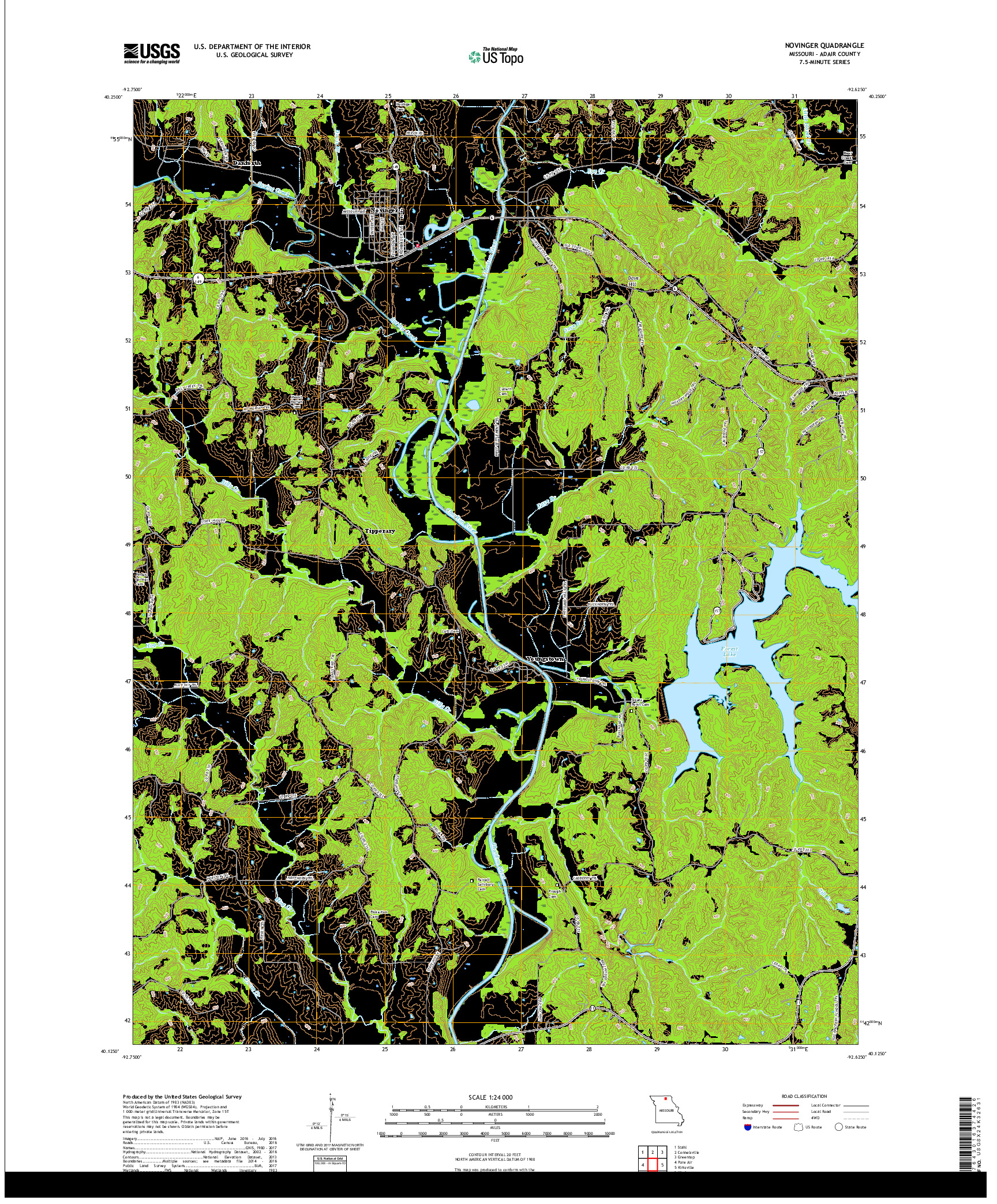 USGS US TOPO 7.5-MINUTE MAP FOR NOVINGER, MO 2017