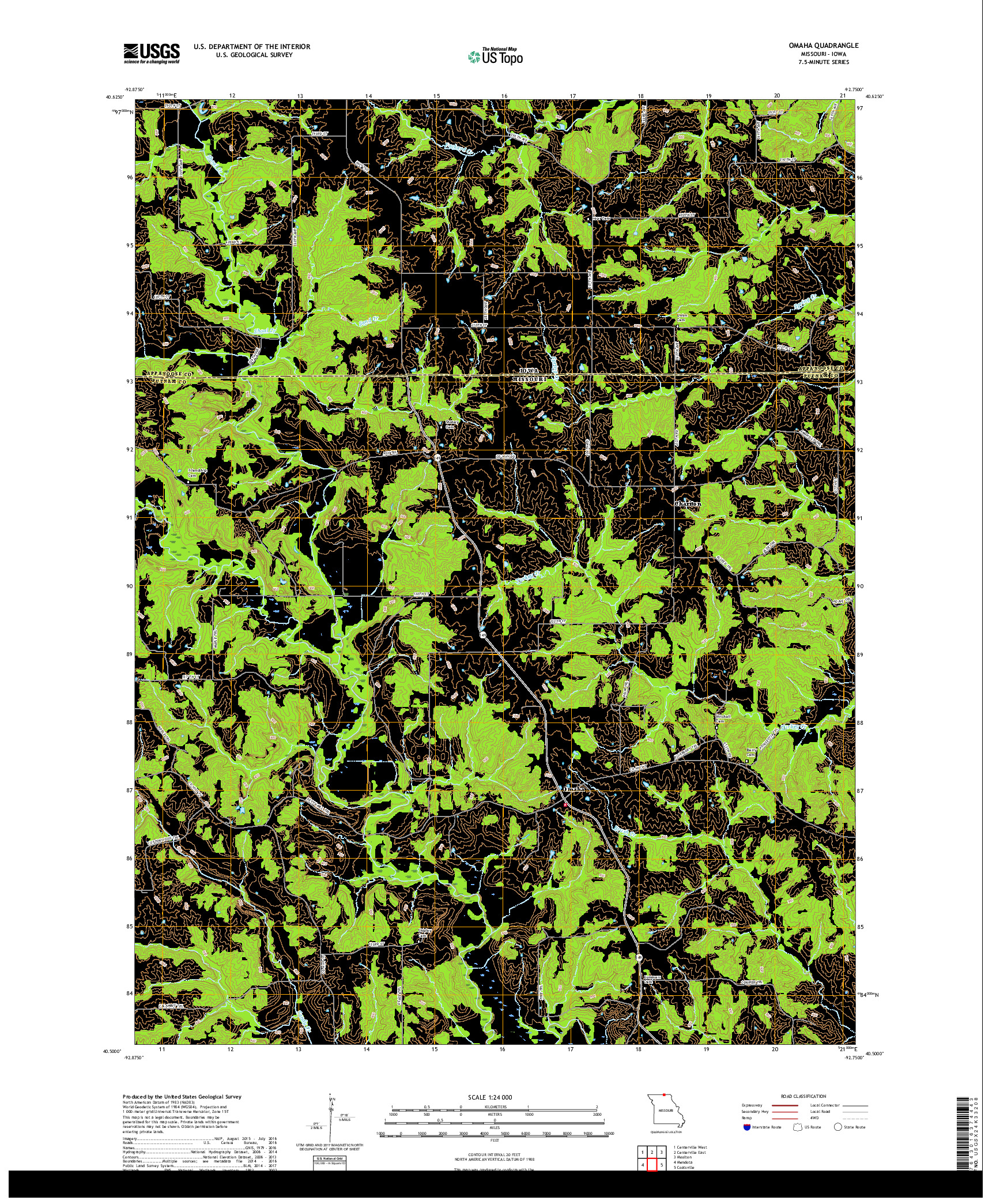 USGS US TOPO 7.5-MINUTE MAP FOR OMAHA, MO,IA 2017