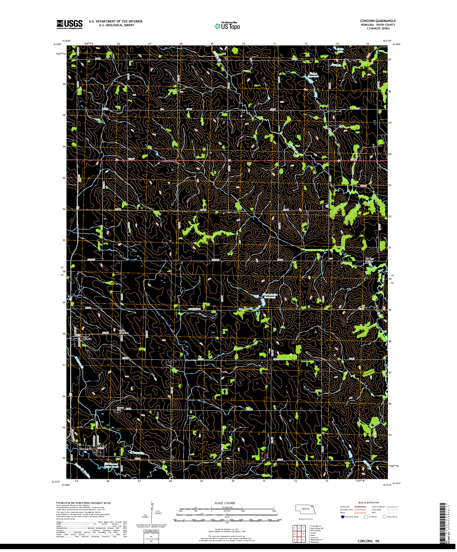 USGS US TOPO 7.5-MINUTE MAP FOR CONCORD, NE 2017