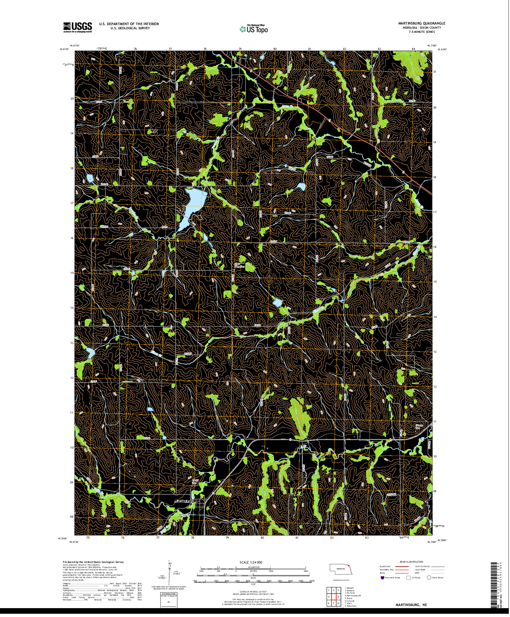 USGS US TOPO 7.5-MINUTE MAP FOR MARTINSBURG, NE 2017