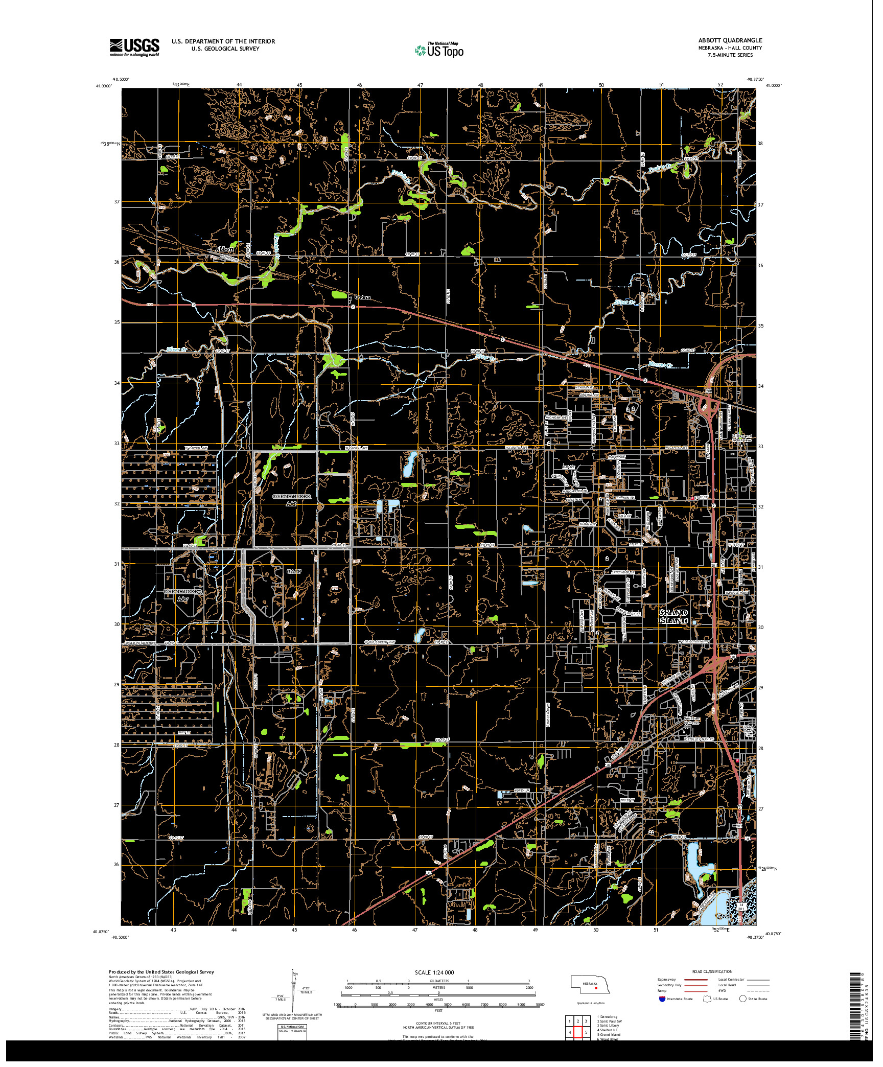 USGS US TOPO 7.5-MINUTE MAP FOR ABBOTT, NE 2017