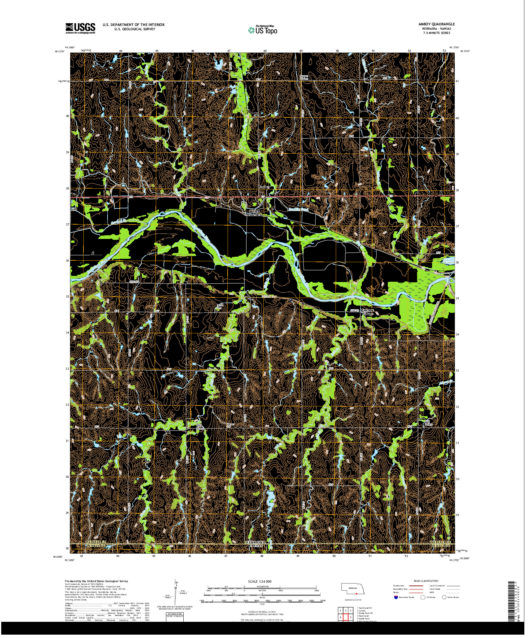 USGS US TOPO 7.5-MINUTE MAP FOR AMBOY, NE,KS 2017