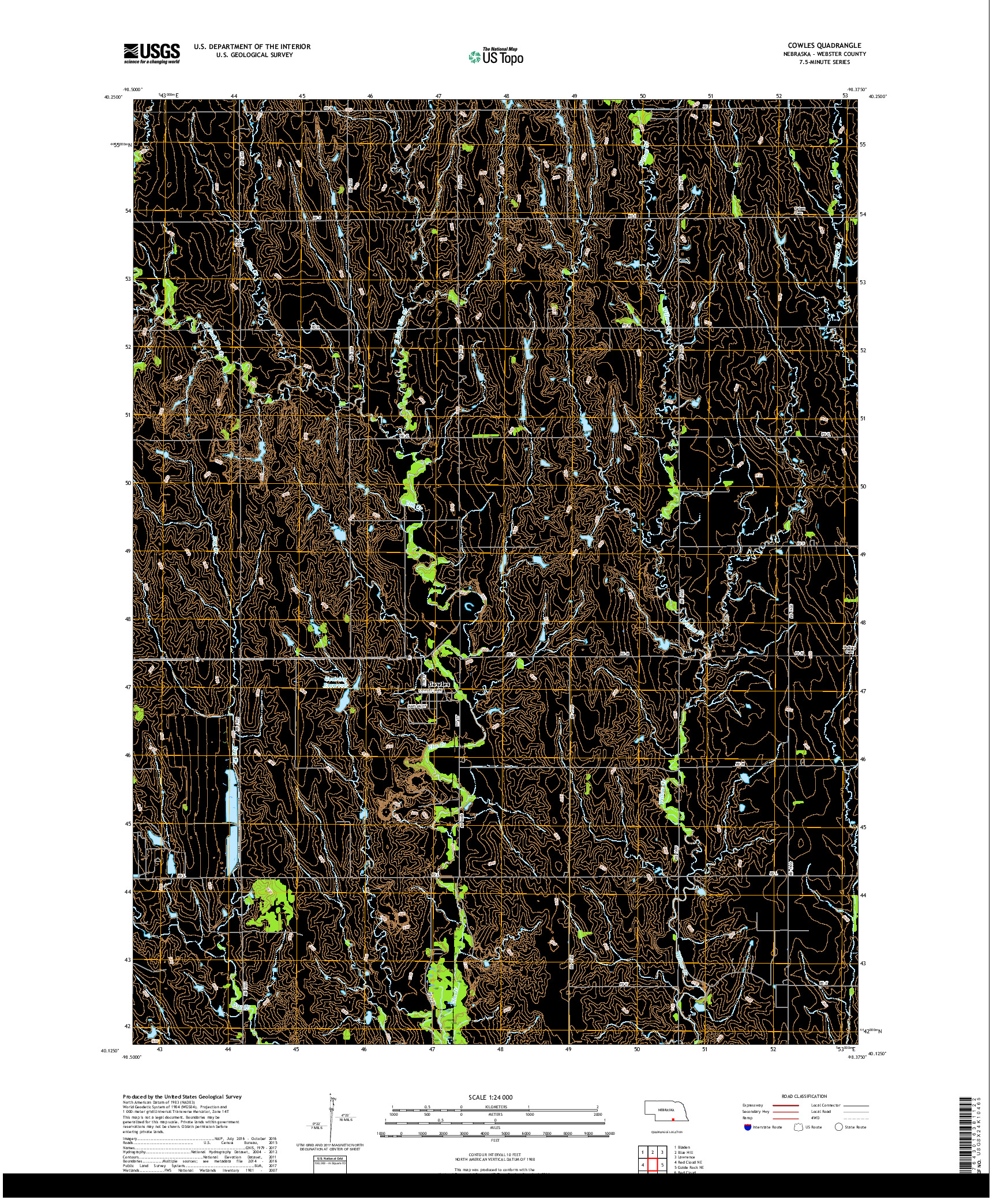 USGS US TOPO 7.5-MINUTE MAP FOR COWLES, NE 2017