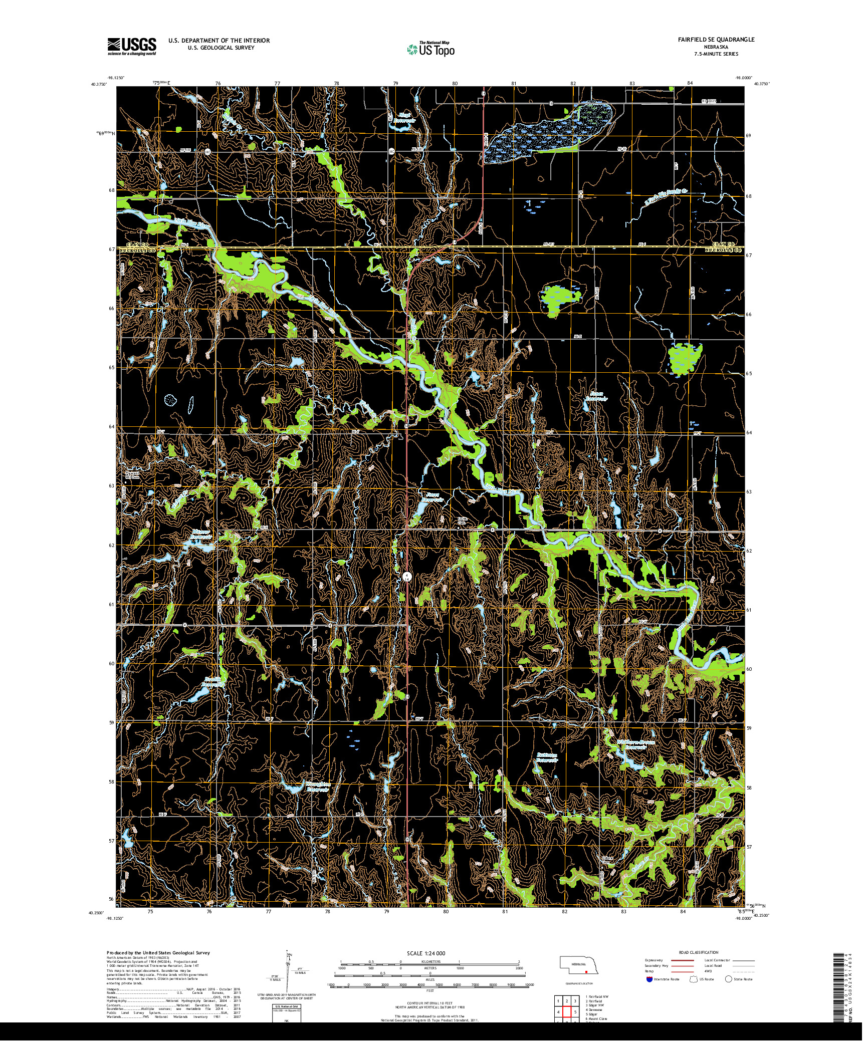 USGS US TOPO 7.5-MINUTE MAP FOR FAIRFIELD SE, NE 2017
