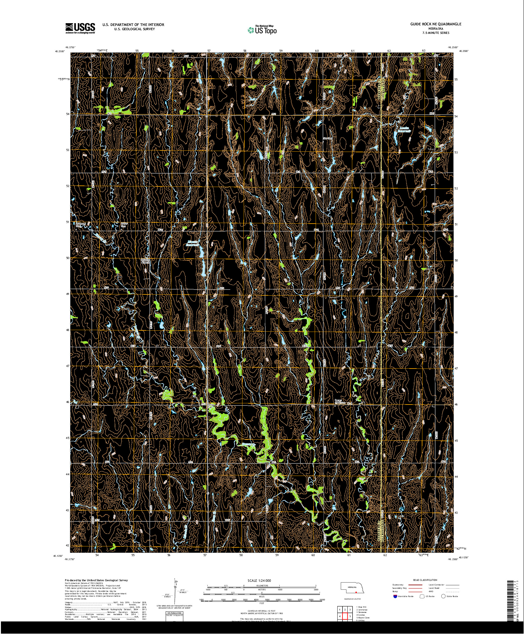 USGS US TOPO 7.5-MINUTE MAP FOR GUIDE ROCK NE, NE 2017